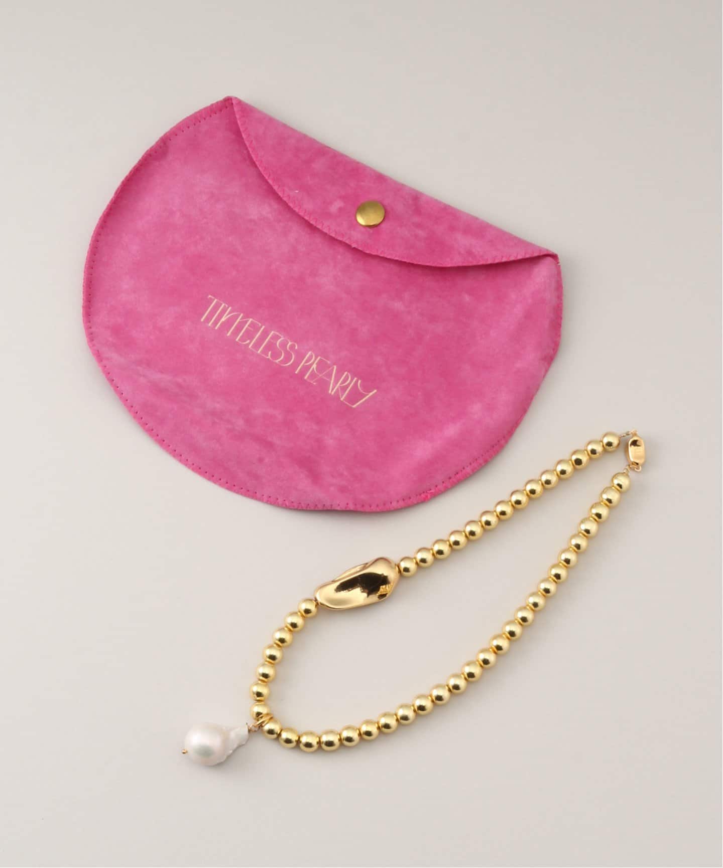 Timeless Pearly ピンクのロングネックレス