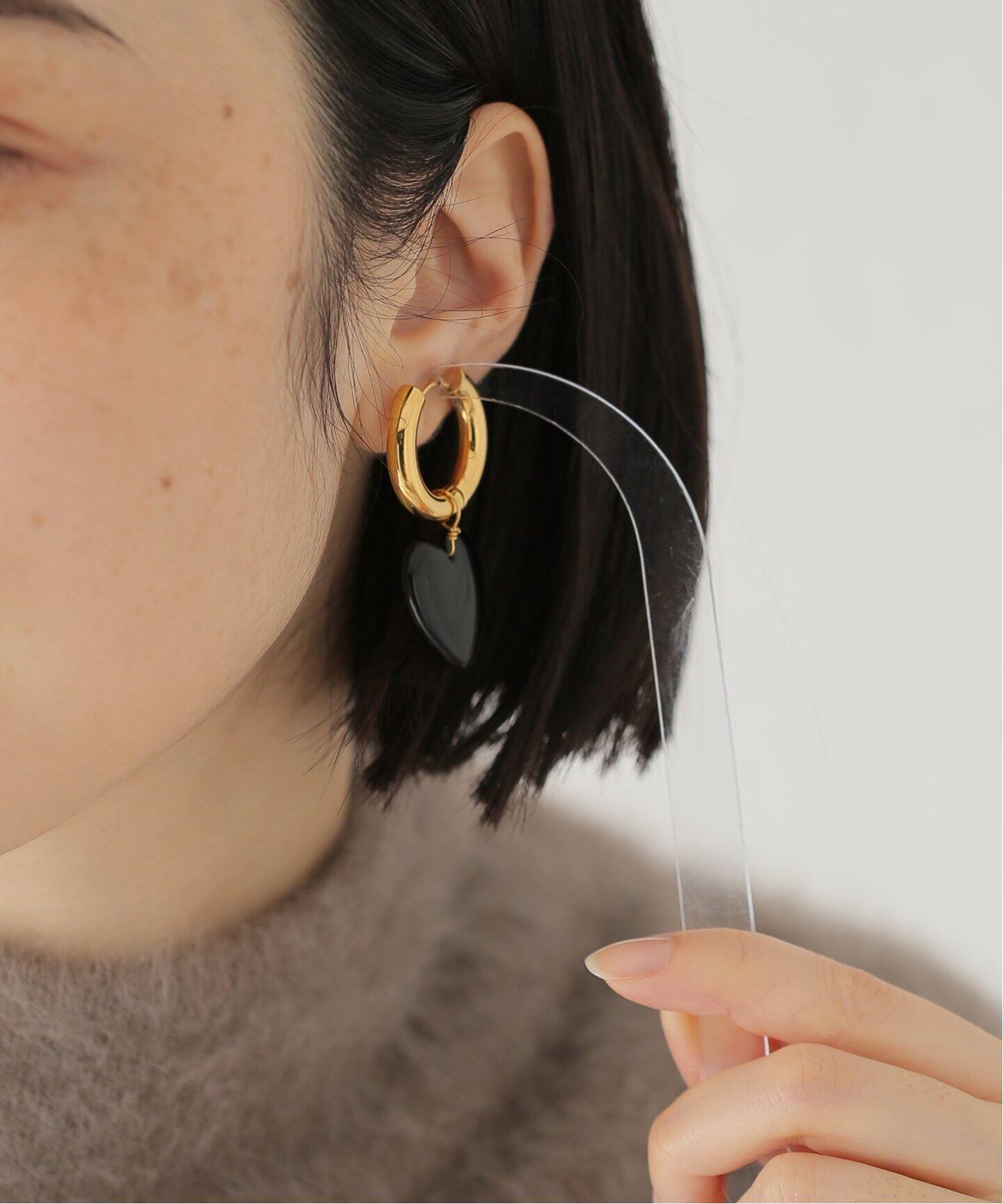 TIMELESS PEARLY/タイムレスパーリー】Black earrings：ピアス（両耳用 