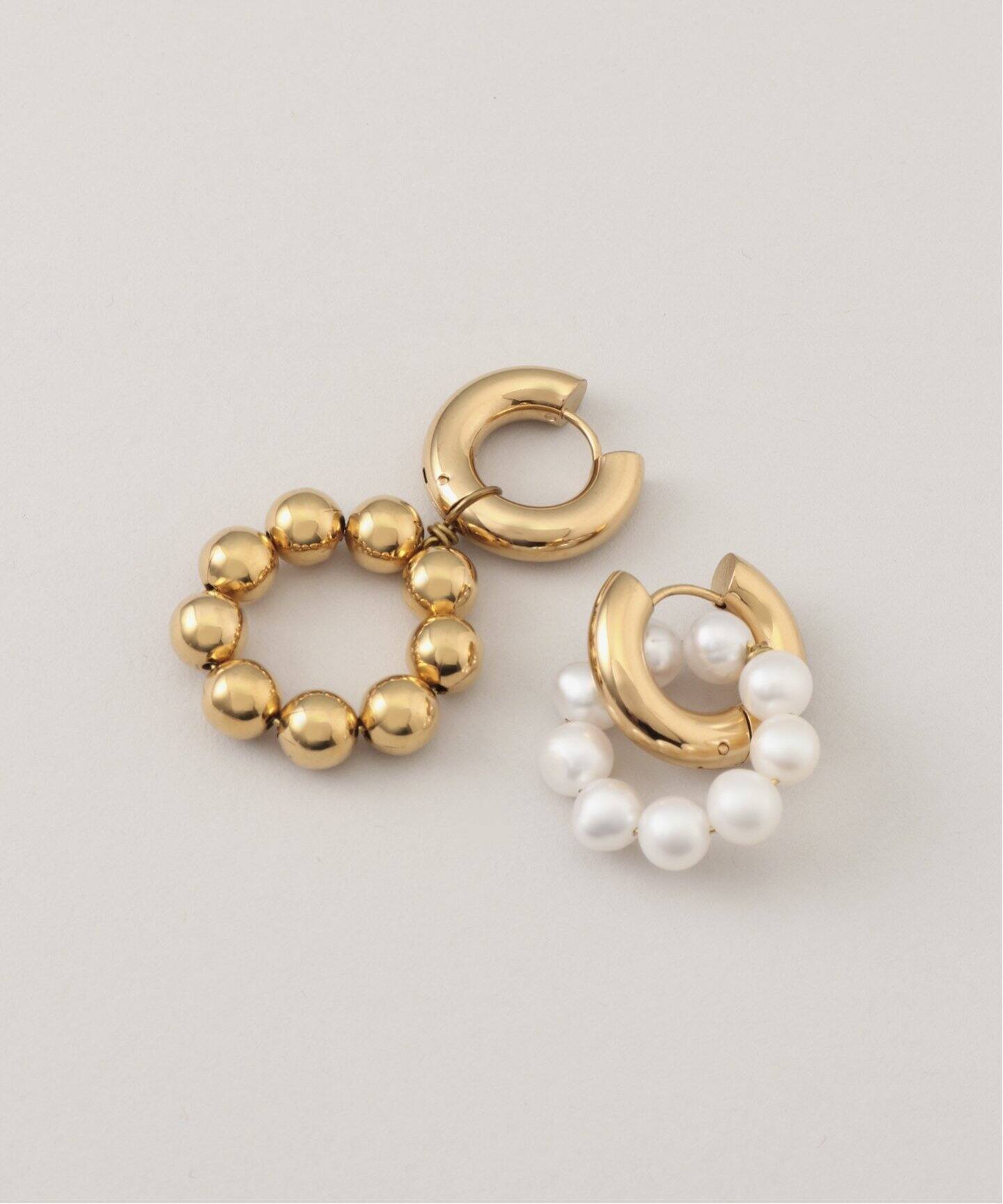 TIMELESS PEARLY/タイムレスパーリー】Pearls and gold pea：ピアス 