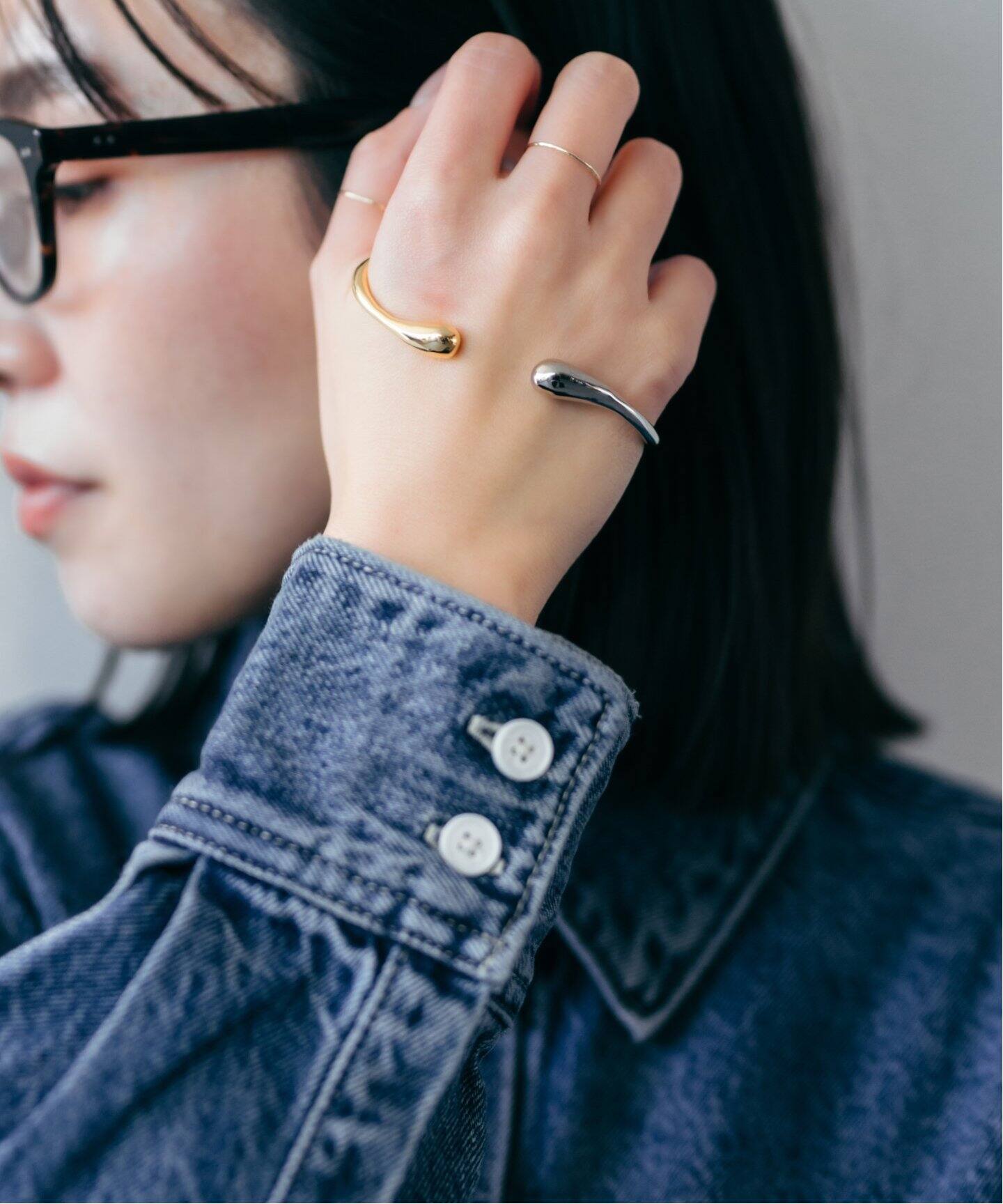 Soierie/ソワリー】MATAL ART PALM CUFF:バングル（ブレスレット  