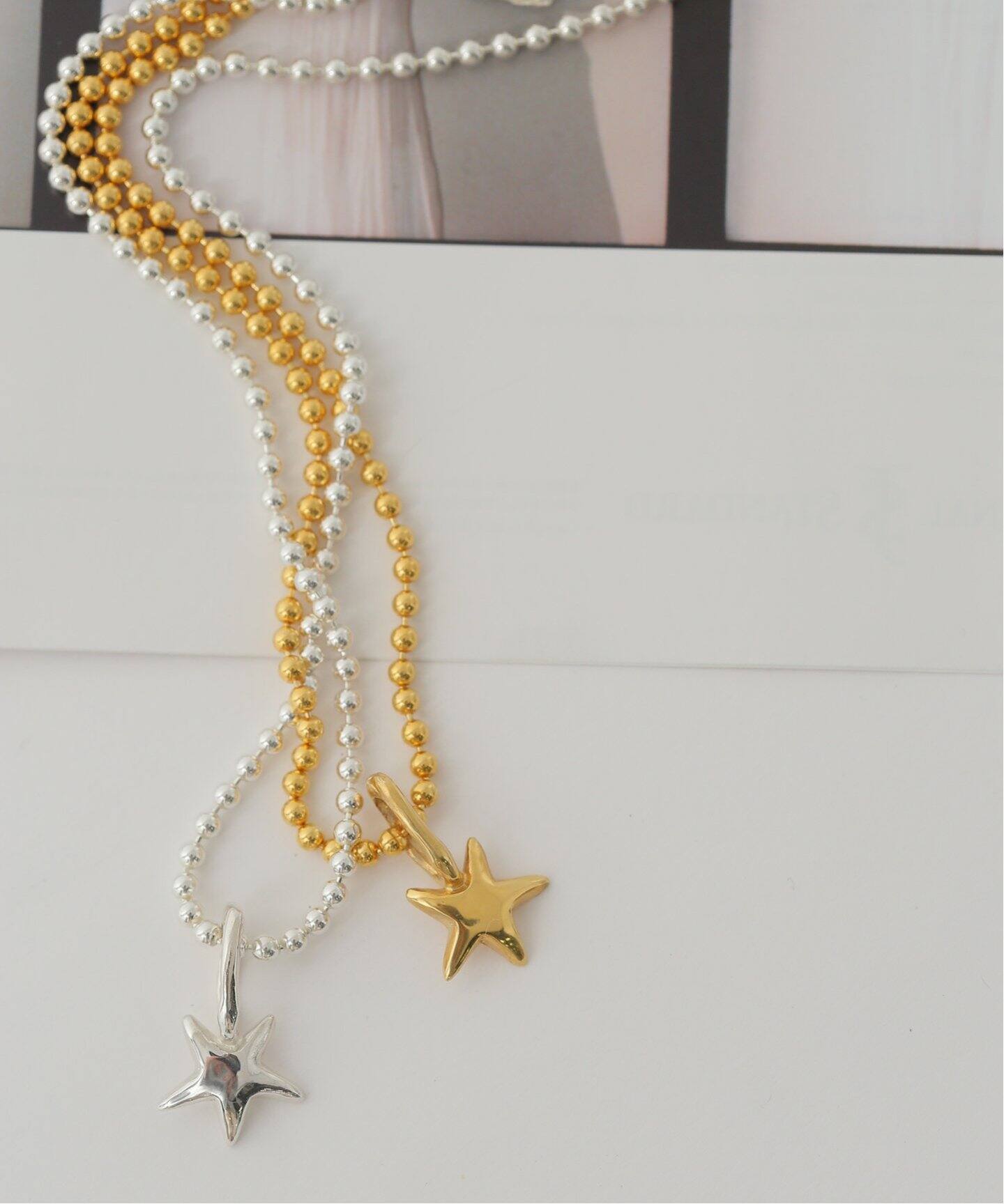 MAISON DPULSE/メゾンドパルス】 NECKLACE STAR 40cm K24GP 