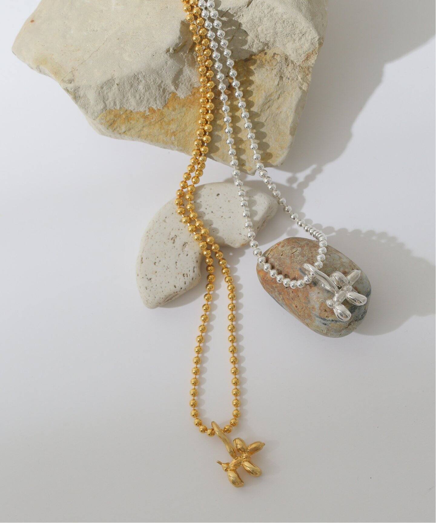 MAISON DPULSE//メゾンドパルス】NECKLACE DOG 65cm K24GP：ネックレス 