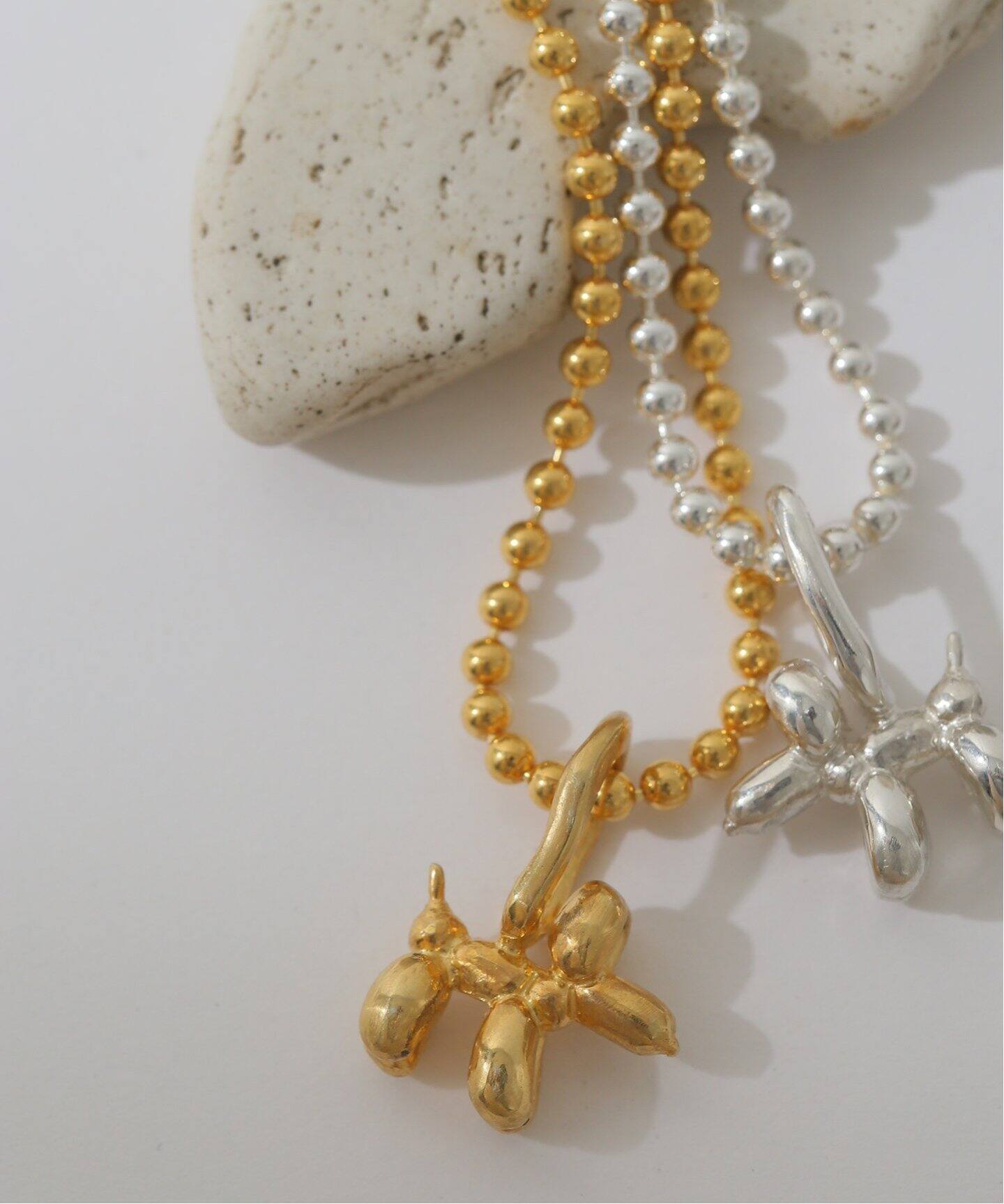 MAISON DPULSE//メゾンドパルス】NECKLACE DOG 65cm K24GP：ネックレス 