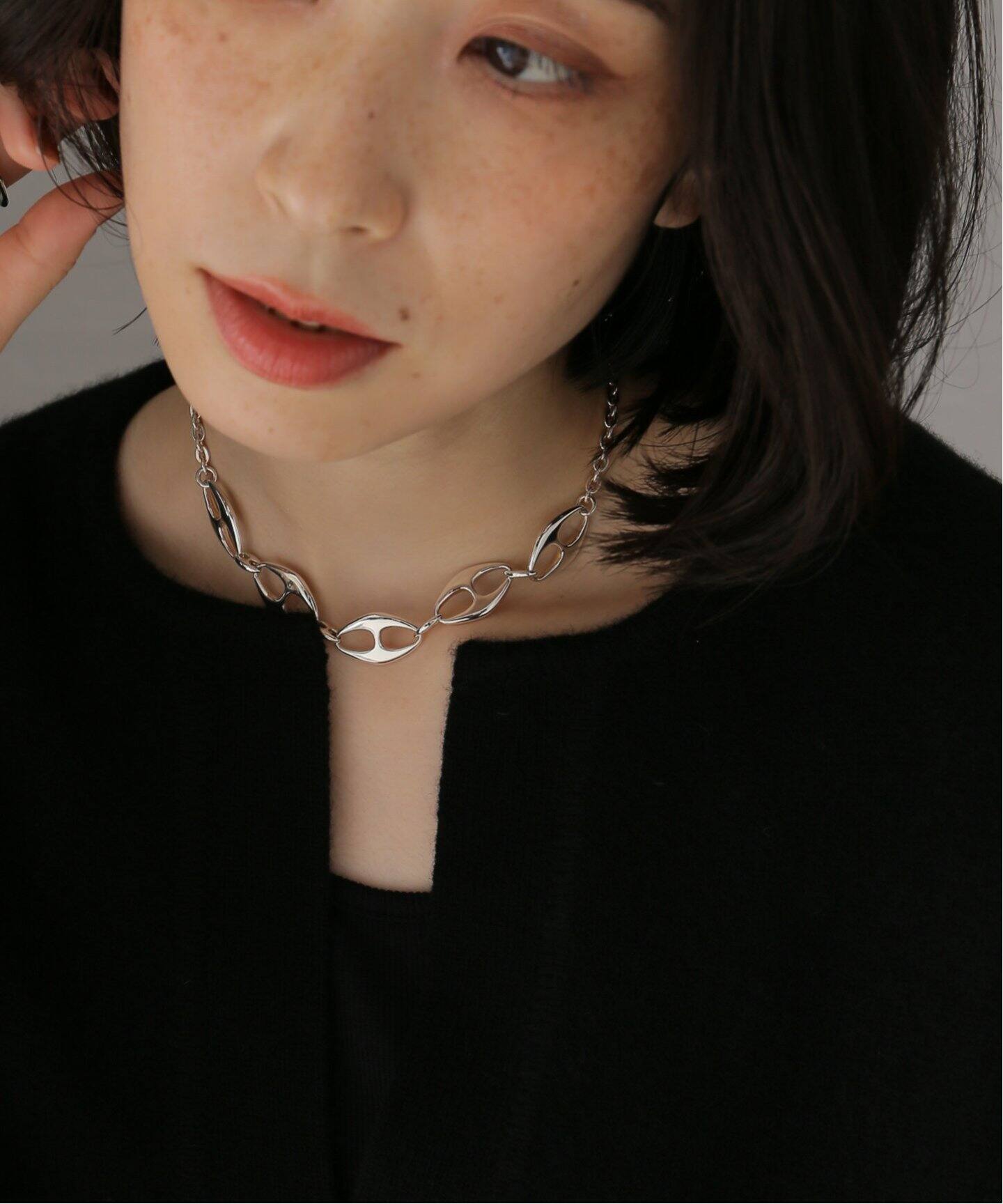 quip queint/クイップ クエイント】rhombus chain necklace QU081