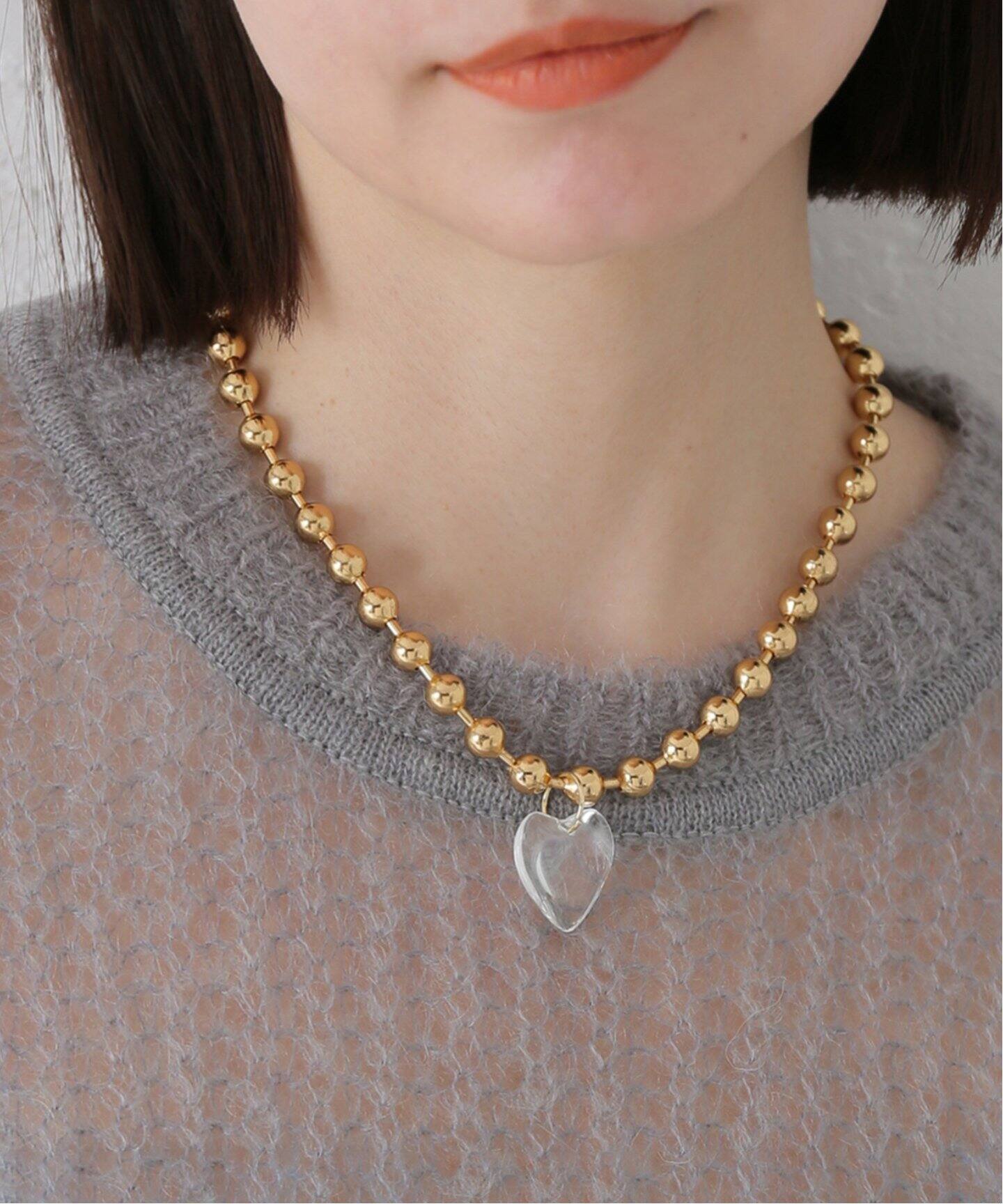 Kenneth Jay Lane/ケネス ジェイ レーン】 clear heart pendant lob 