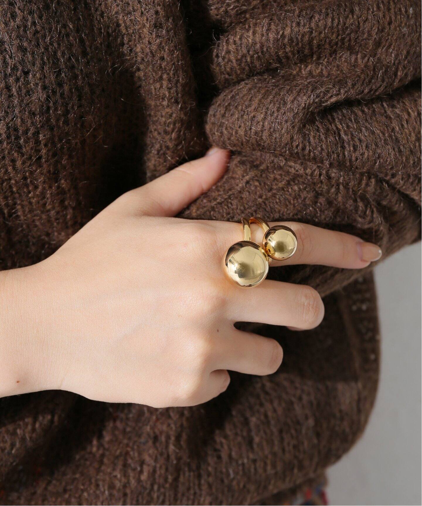 Kenneth Jay Lane/ケネス ジェイ レーン】 ball adjustable ring 