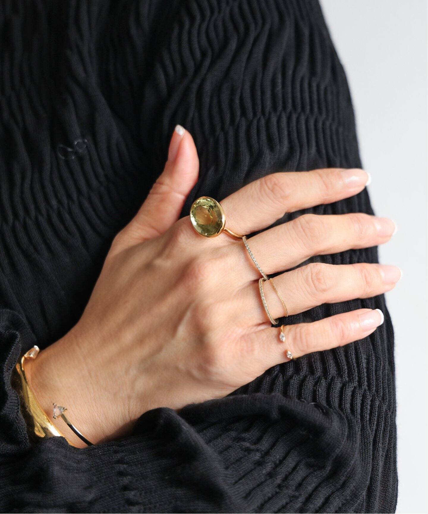 Laaina/ラアイナ】 EMBELLISHED DIAMOND PINKY RING（リング