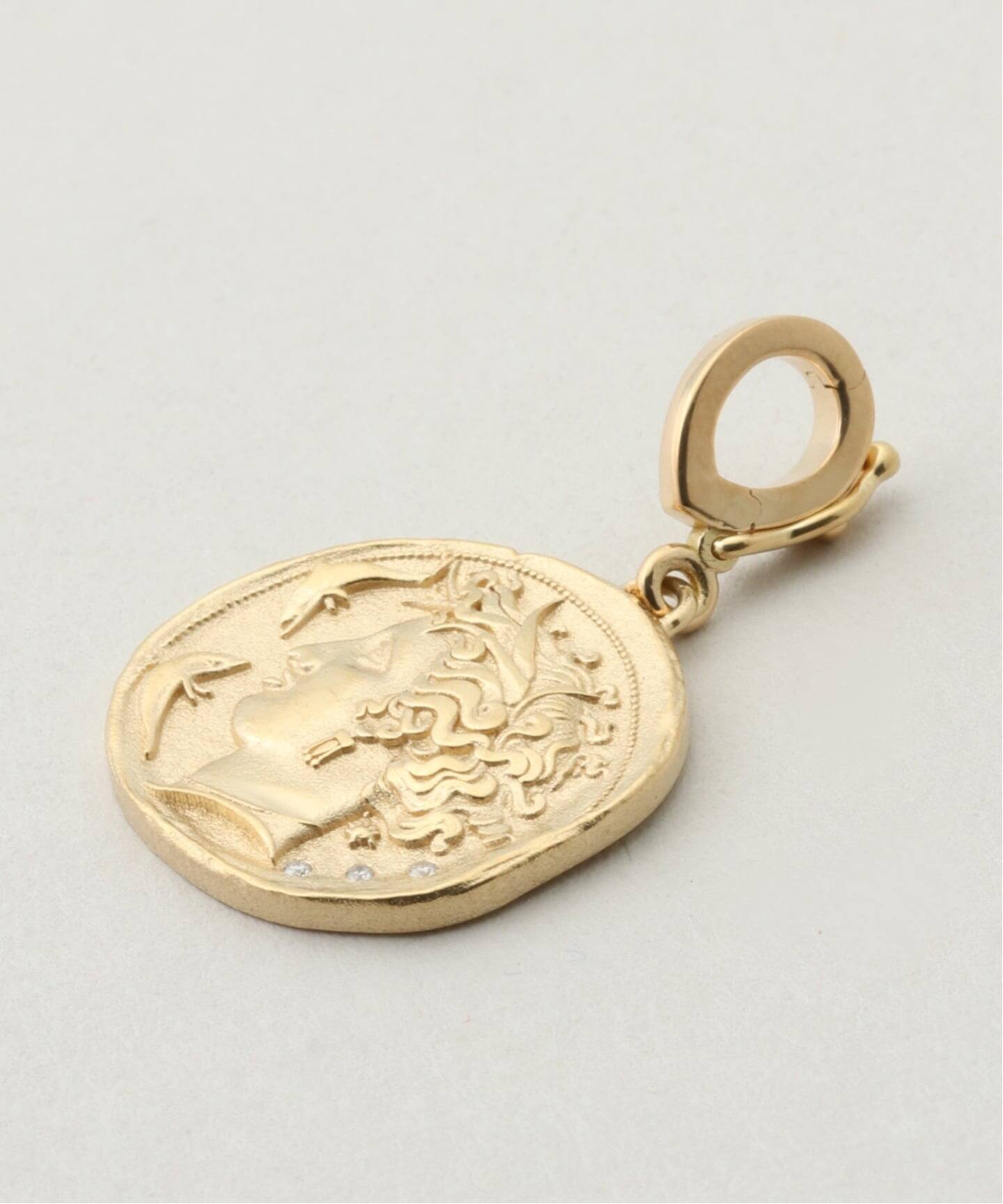 AZLEE 18KYG GODDESS SMALL DIA BARコインチャーム AZLEE/アズリー】18KYG GODDESS SMALL コインチャーム(チャーム