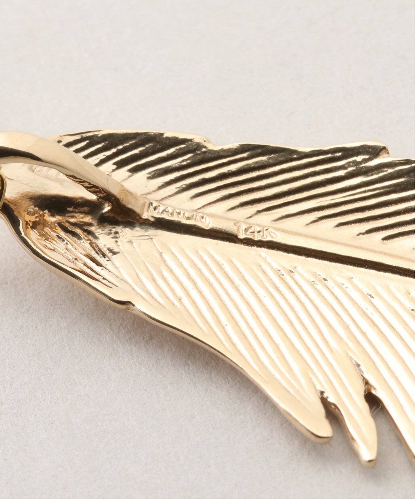 MANON/マノン】 feather pendant big thic on 47.5cm（ネックレス）｜L 