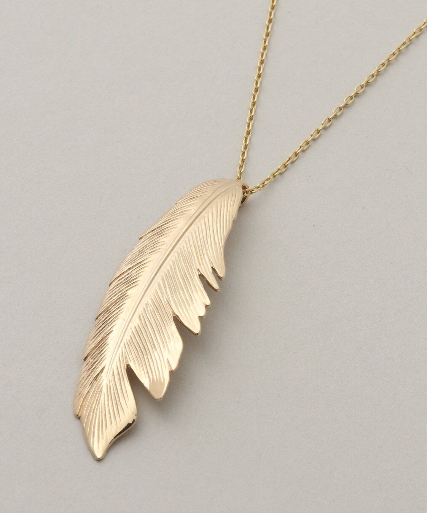 MANON/マノン】 feather pendant big thic on 47.5cm（ネックレス）｜L  