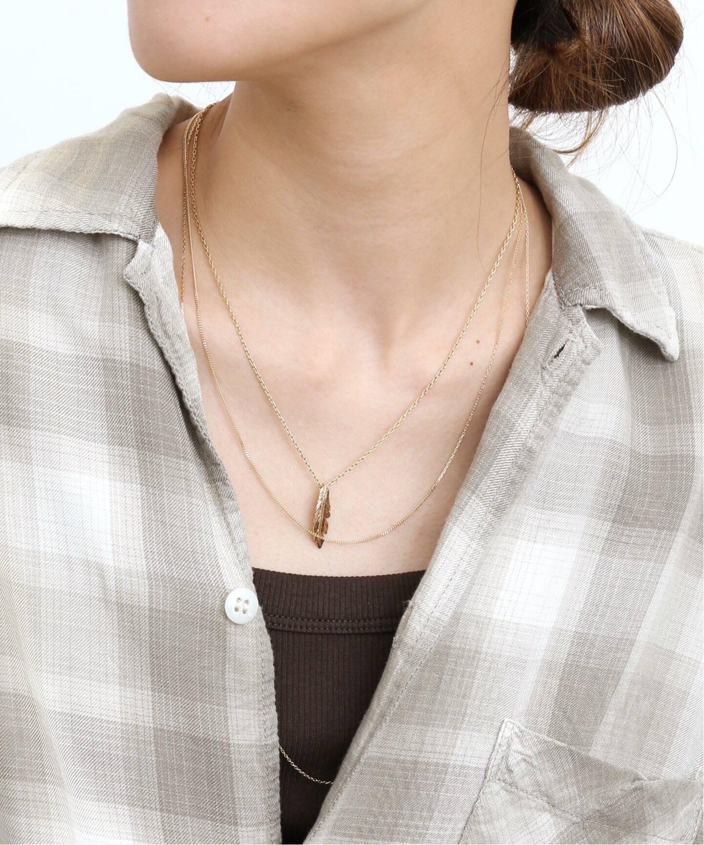 MANON/マノン】 feather pendant S18（ネックレス）｜L 