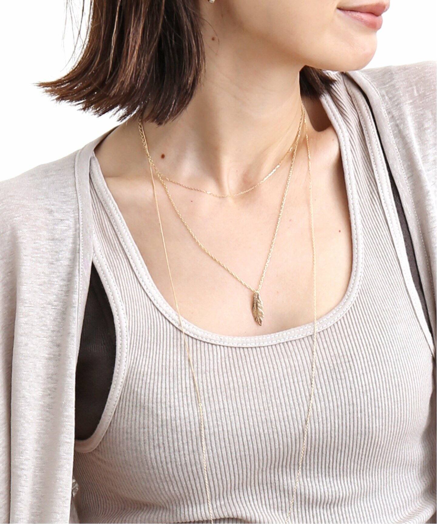 MANON/マノン】 feather pendant S18（ネックレス）｜L 