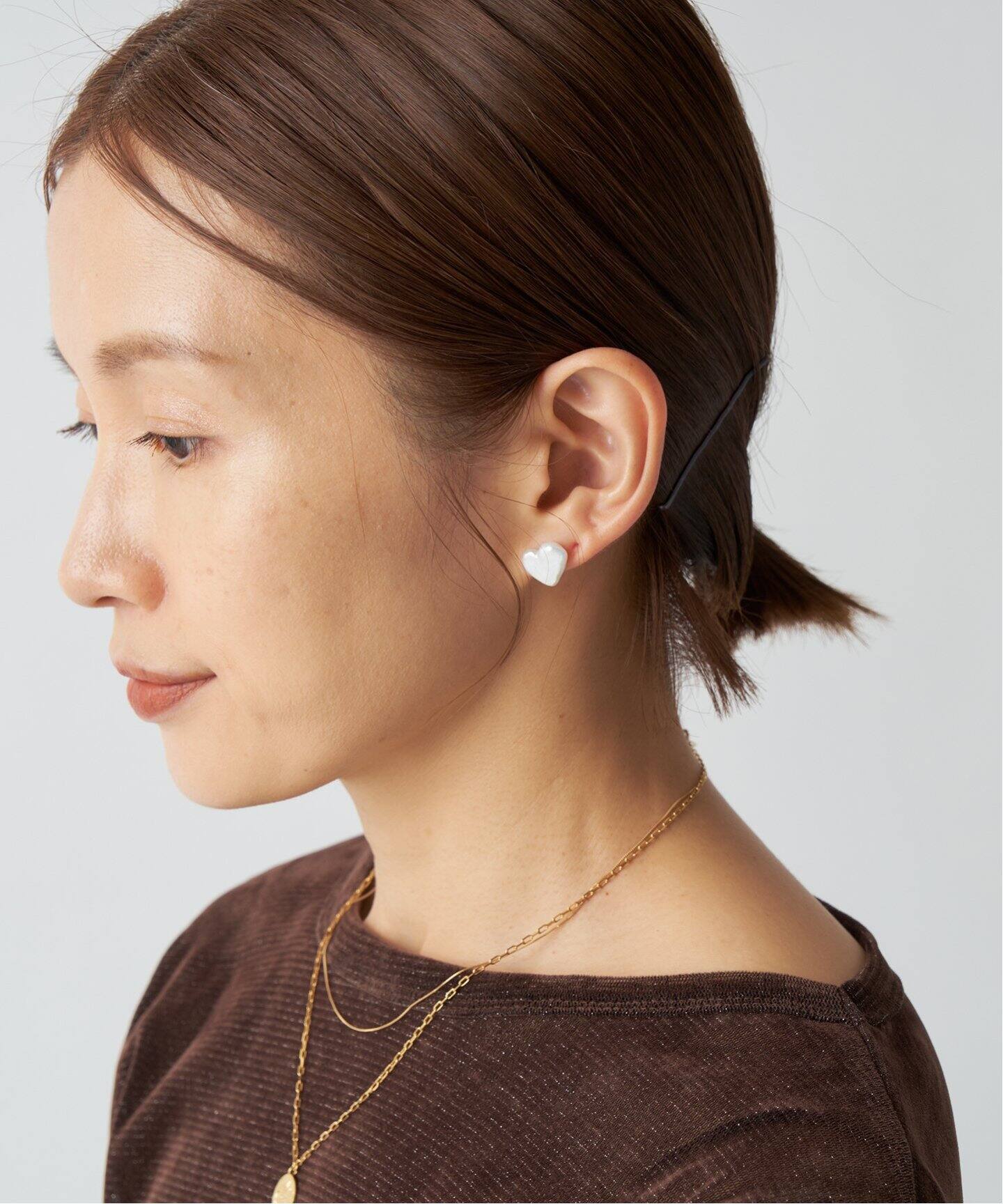 Lemme./レム Heart Pearl Earrings パールピアス（ピアス（両耳用 