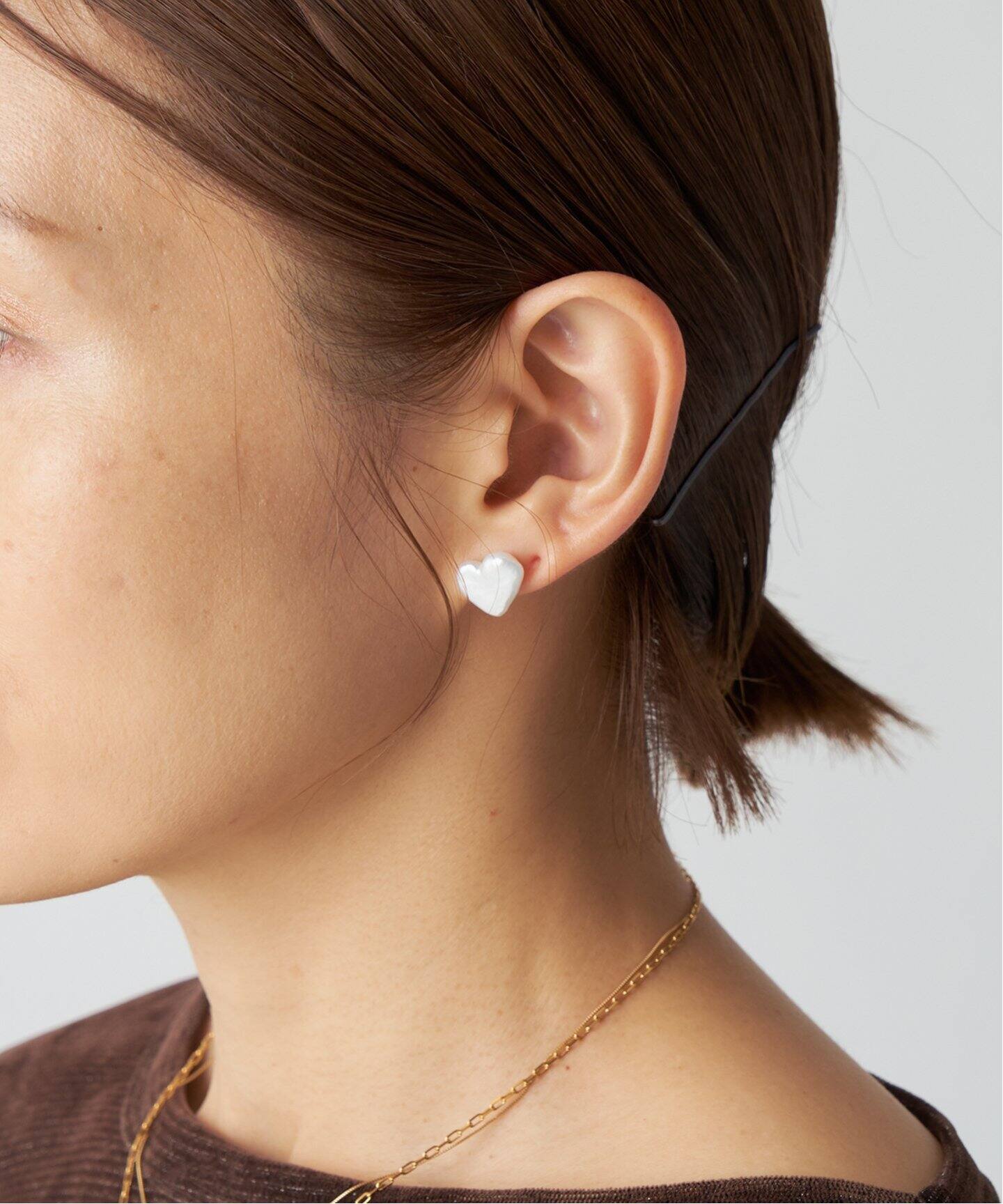 Lemme./レム Heart Pearl Earrings パールピアス（ピアス（両耳用 