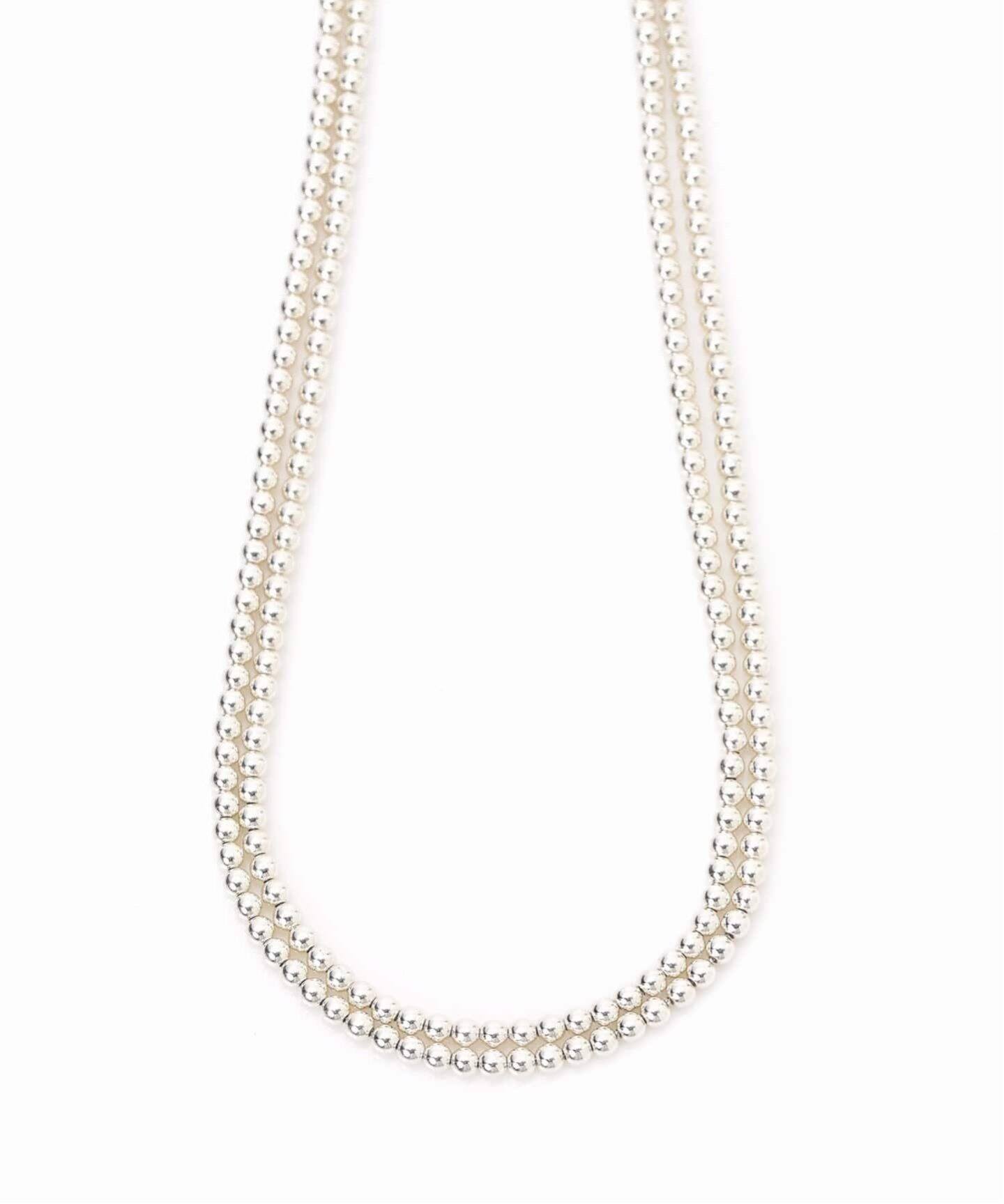 追加》SLOBE ロングメタルビーズネックレス(180cm)（ネックレス 