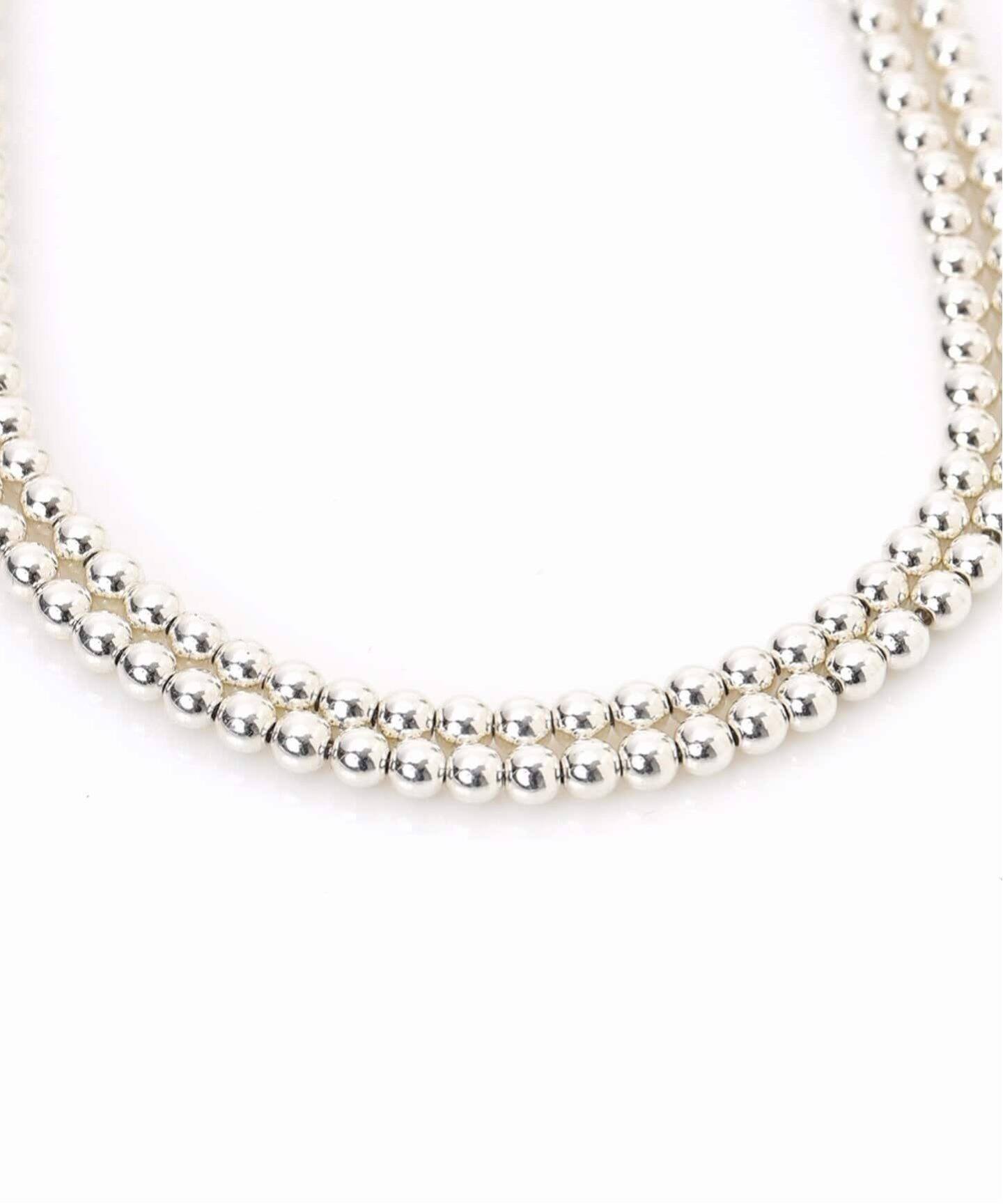 追加》SLOBE ロングメタルビーズネックレス(180cm)（ネックレス 