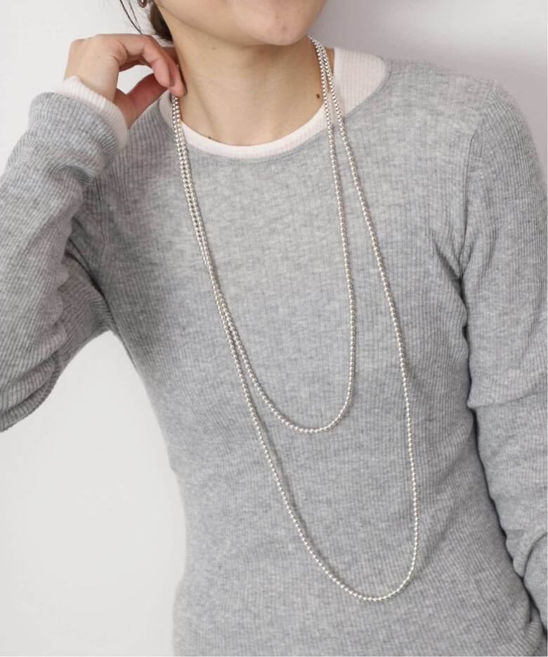追加2》SLOBE ロングメタルビーズネックレス180cm（ネックレス 
