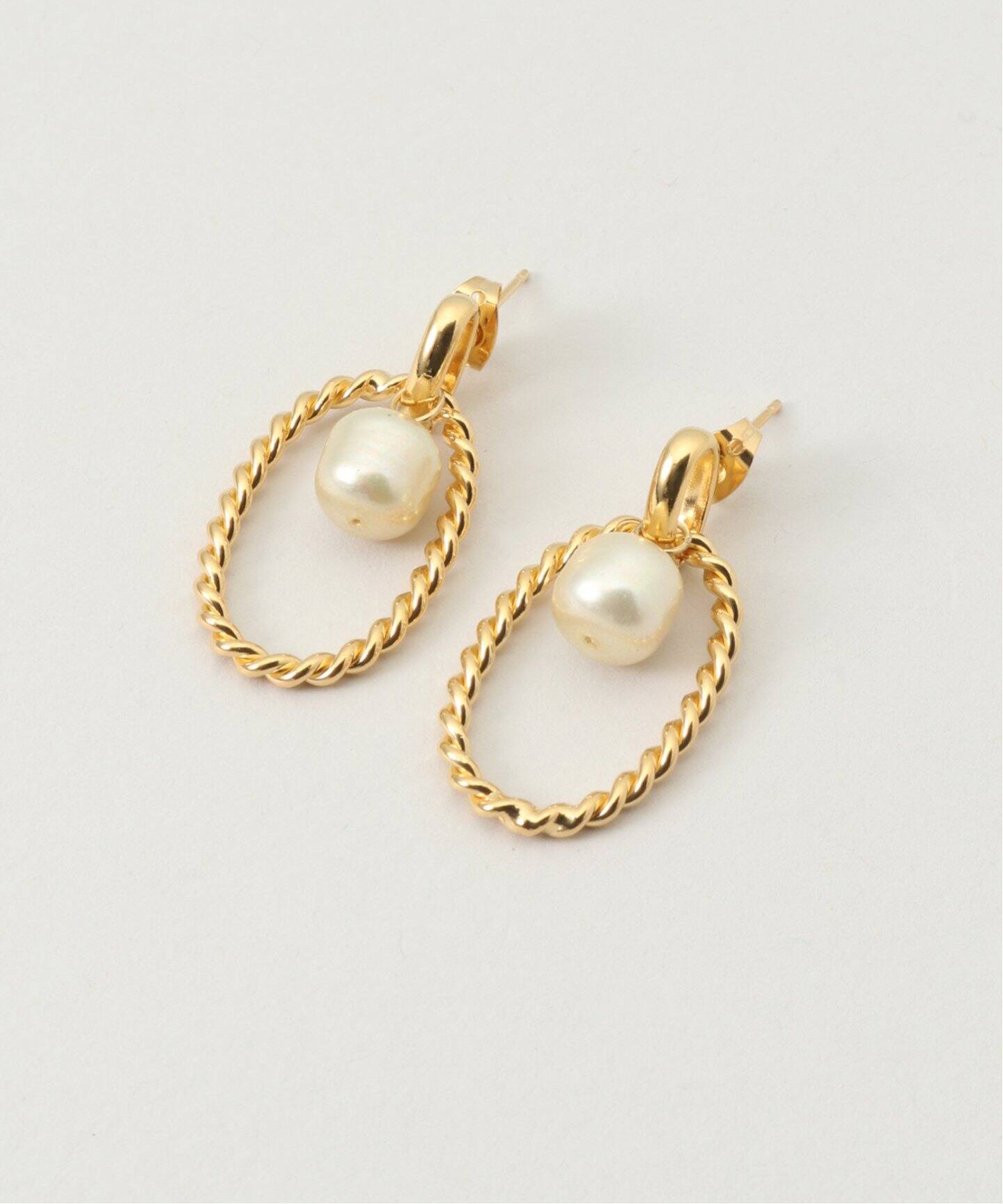Caline Paris/カリンヌ パール付きフープピアス 24B007（ピアス（両耳 