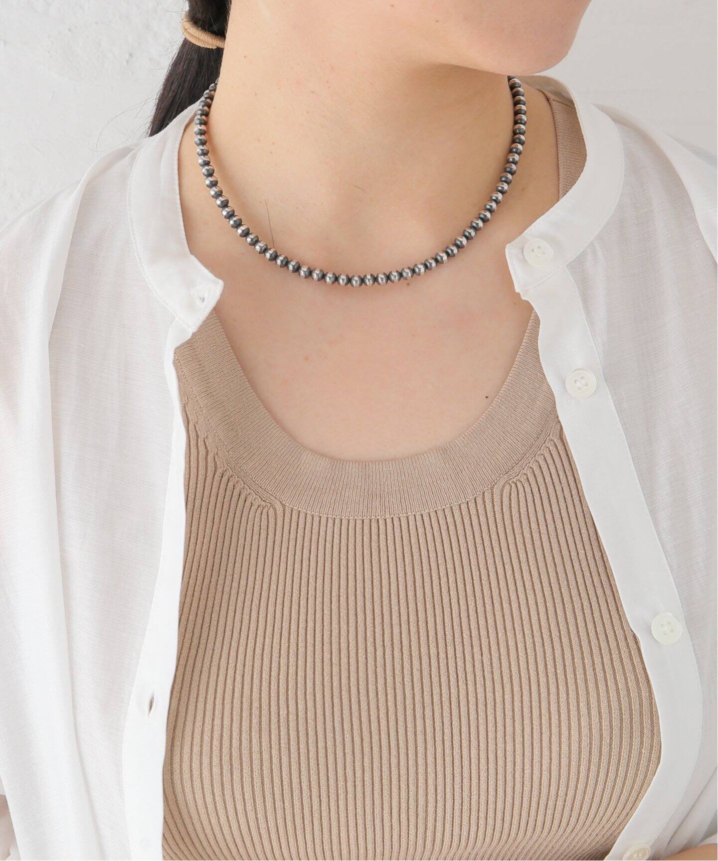 ERICKA NICOLAS BEGAY】ナバホパールネックレス 5mm/40cm（ネックレス  