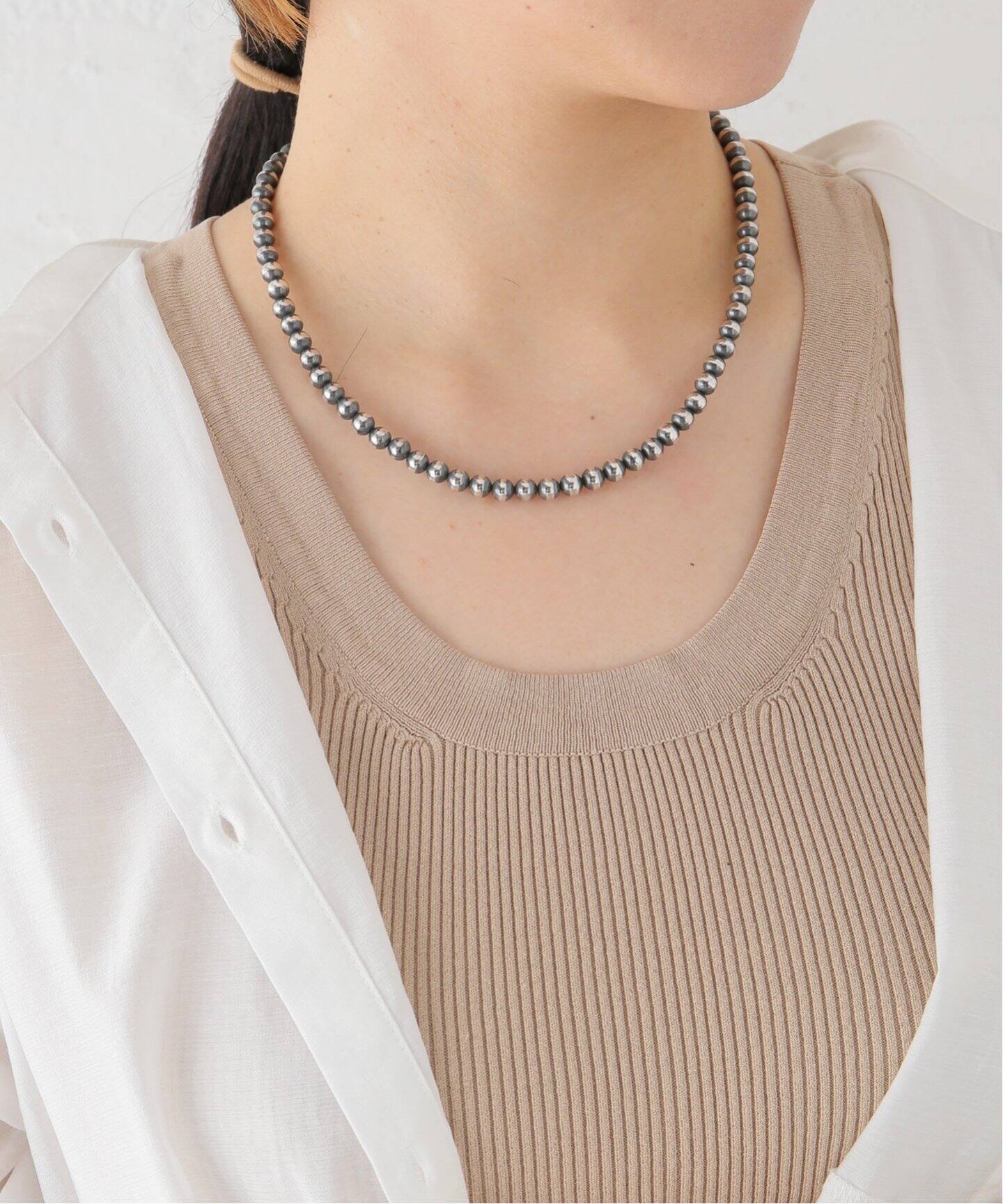 ERICKA NICOLAS BEGAY】ナバホパールネックレス 6mm/45cm（ネックレス  