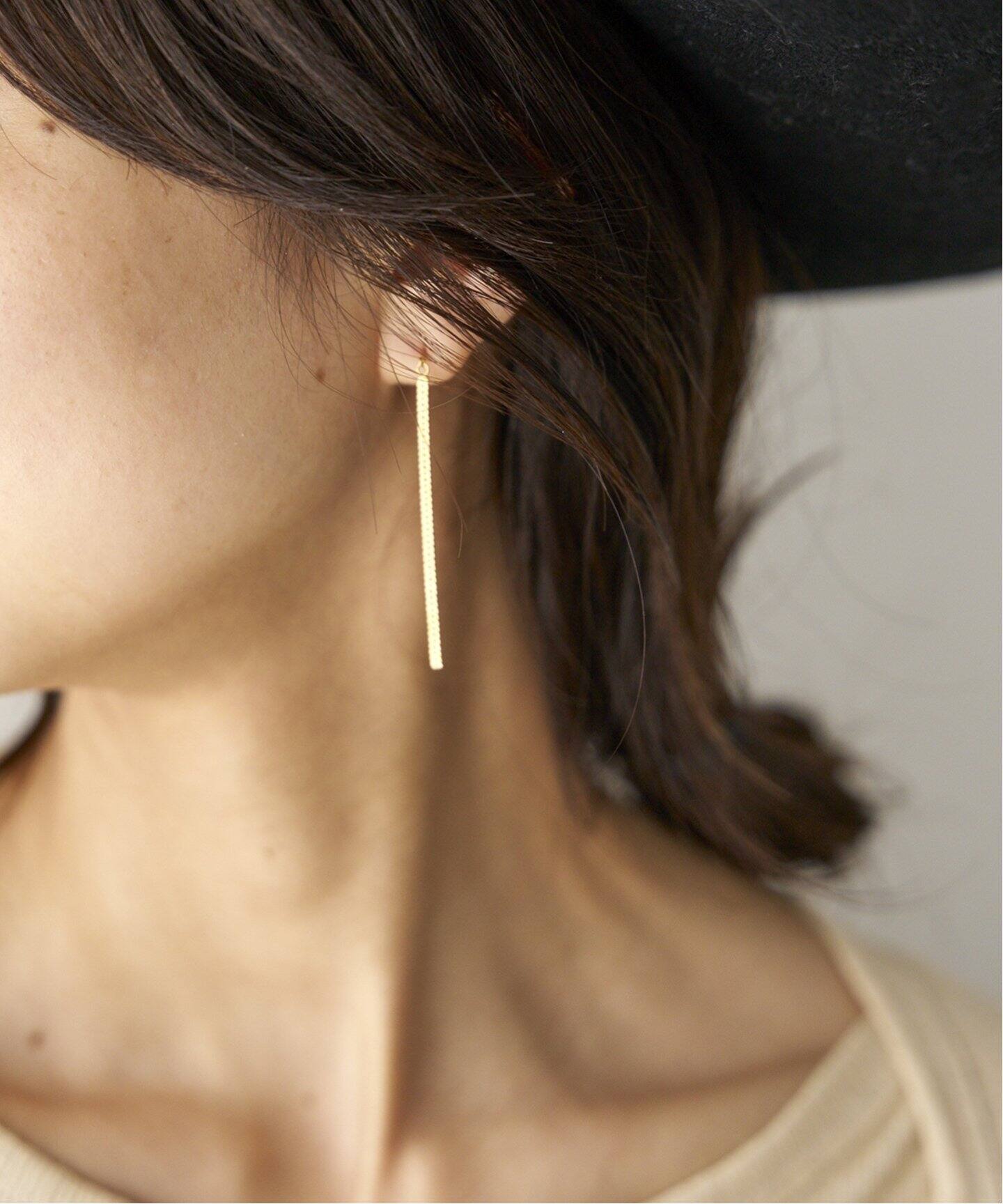 MARIHA/マリハ Silent Rain ヘリンボーン ピアス 5cm 1603241012 
