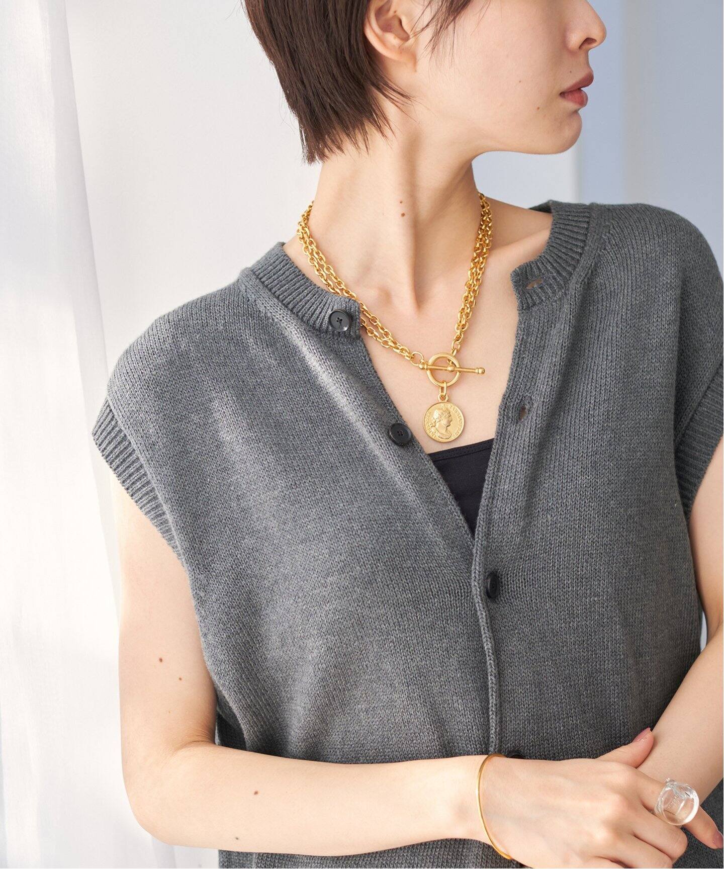 BEN-AMUN/ベンアムン】別注 DOUBLE CHAIN COIN ネックレス（ネックレス  