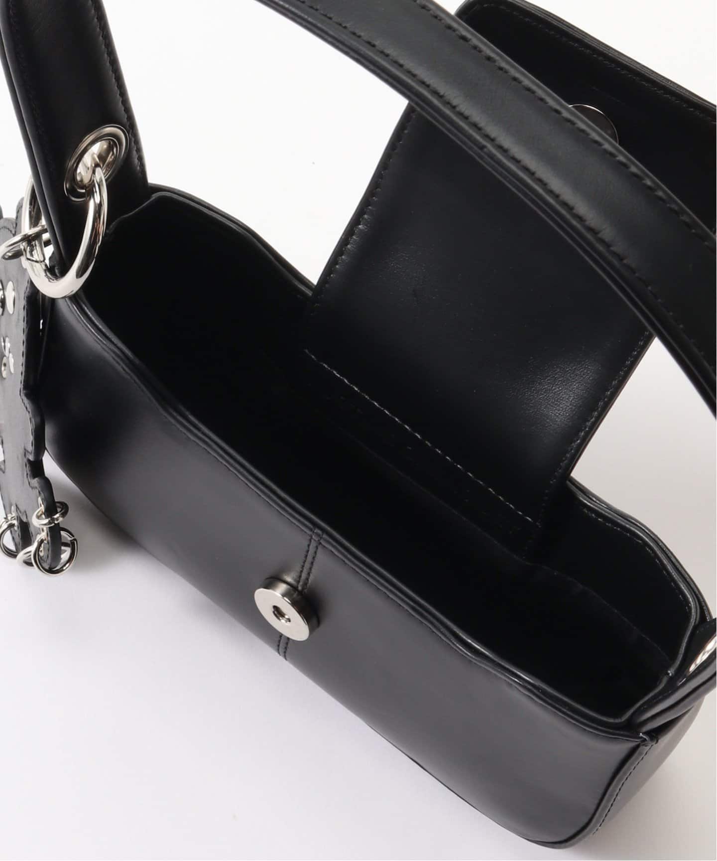 Justine Clenquet ディランのブラックバック JUSTINE CLENQUET DYLAN BLACK BAG W/TEDDY（ハンドバッグ
