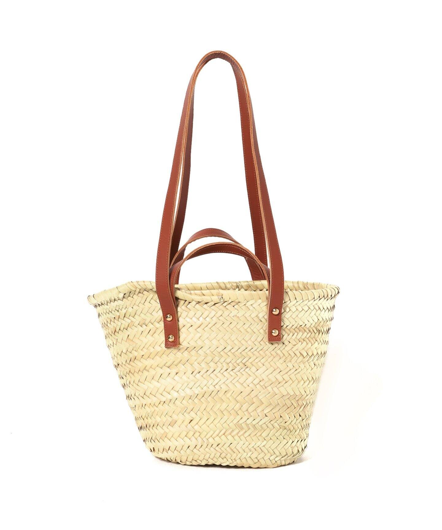 Fatima Morocco/ファティマ モロッコ】 2WAYレザーハンドルバスケットL  