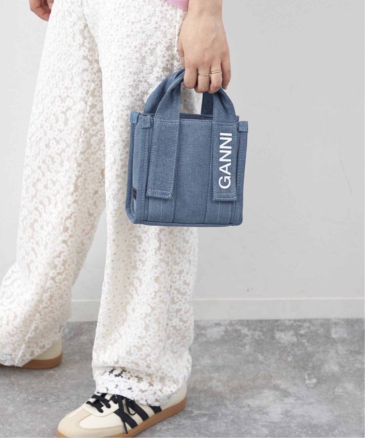 ガニー Ganni Recycled 楽しむ Tech Mini Tote Print レオパード 2WAY 
