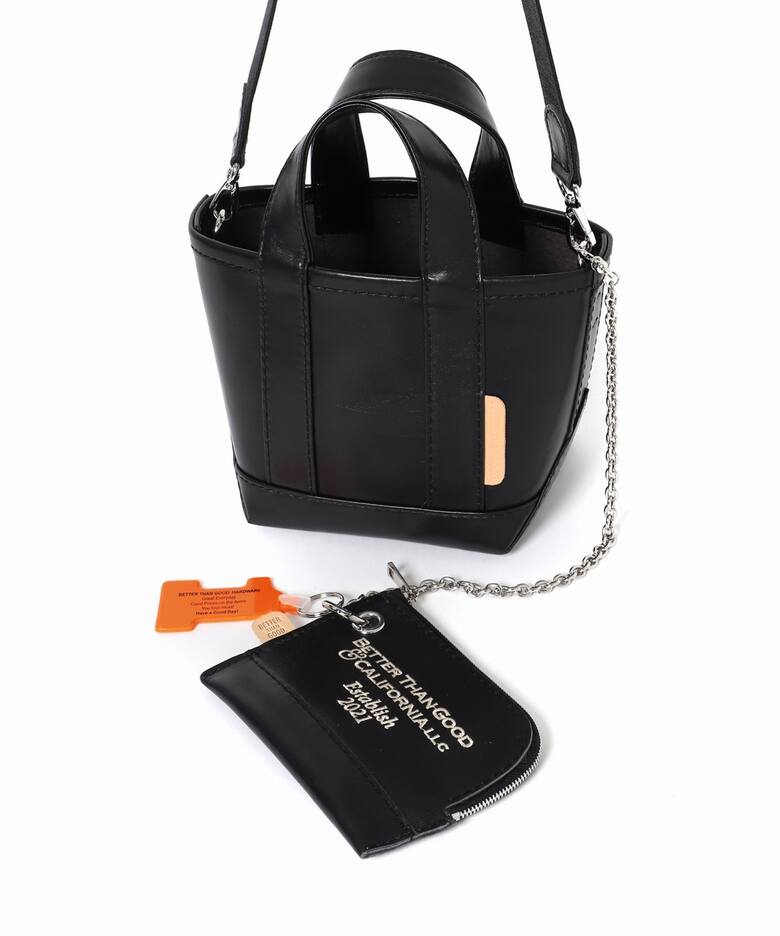 BETTER THAN GOOD】チェーンポーチ付きレザートートバッグ（ショルダー  