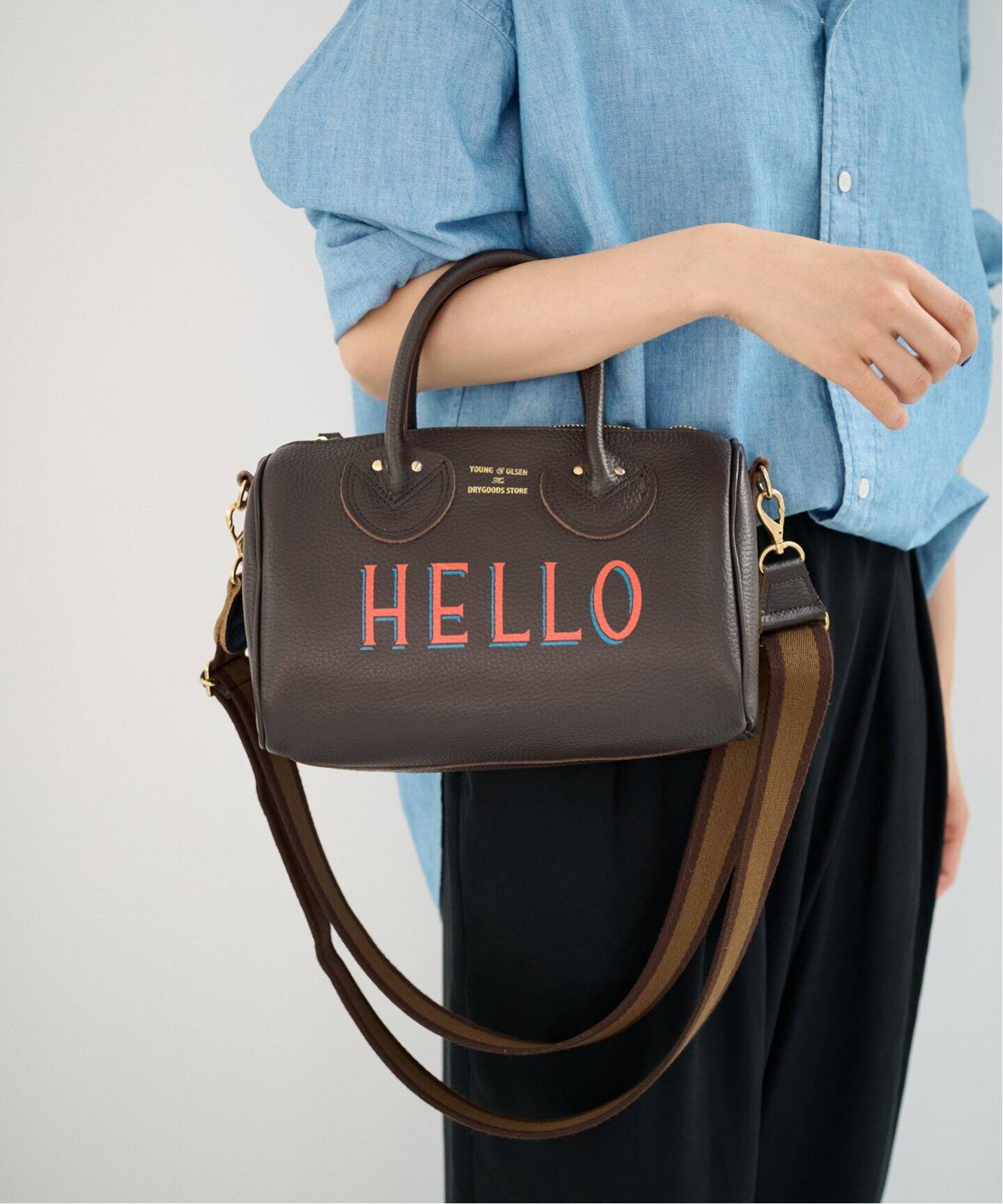 ≪追加≫YOUNG＆OLSEN 別注HELLO STRAP BOSTON バッグ（ボストンバッグ  