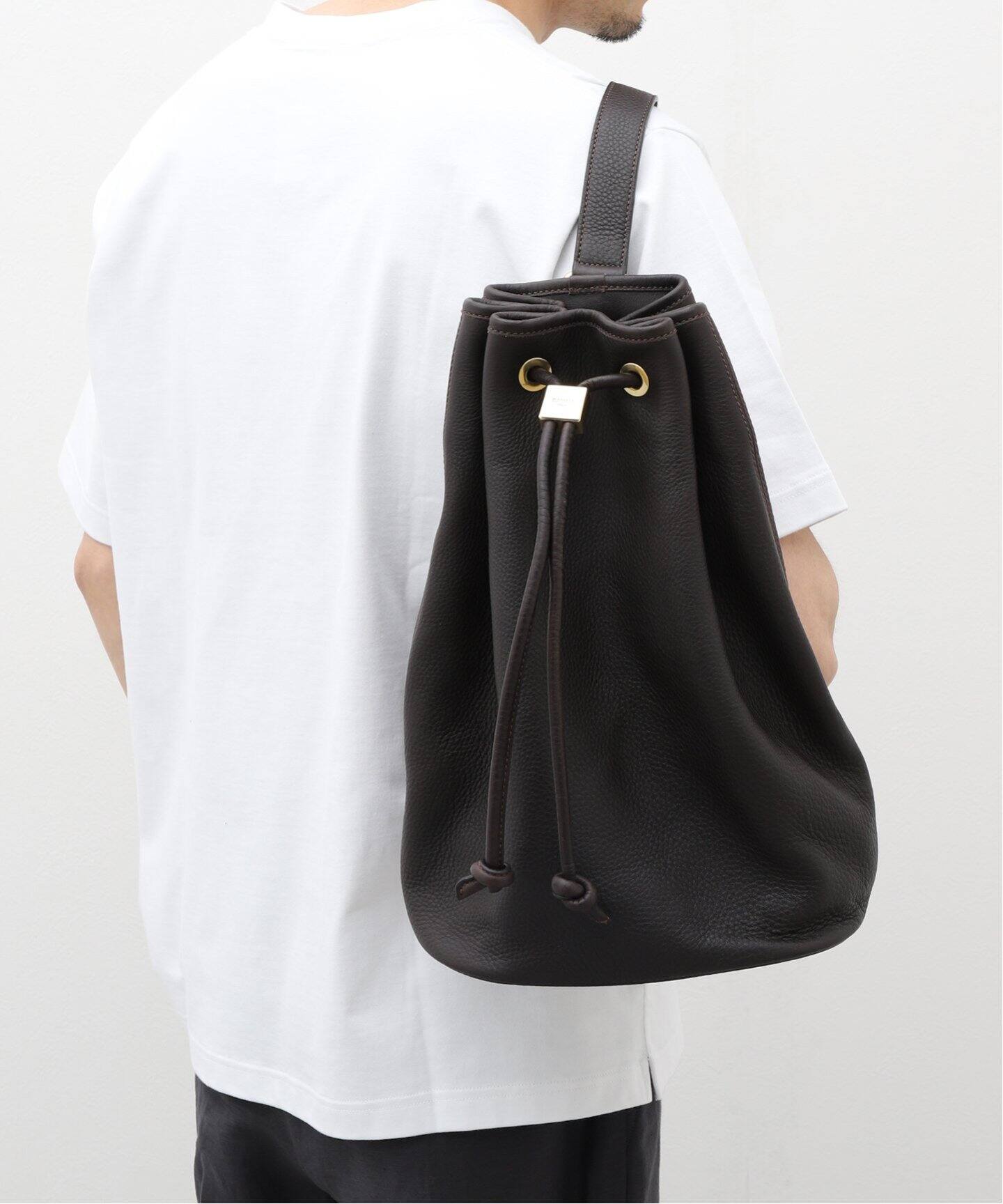 S.MANO / エス マーノ】DRAWSTRING BAG LARGE（ショルダーバッグ 