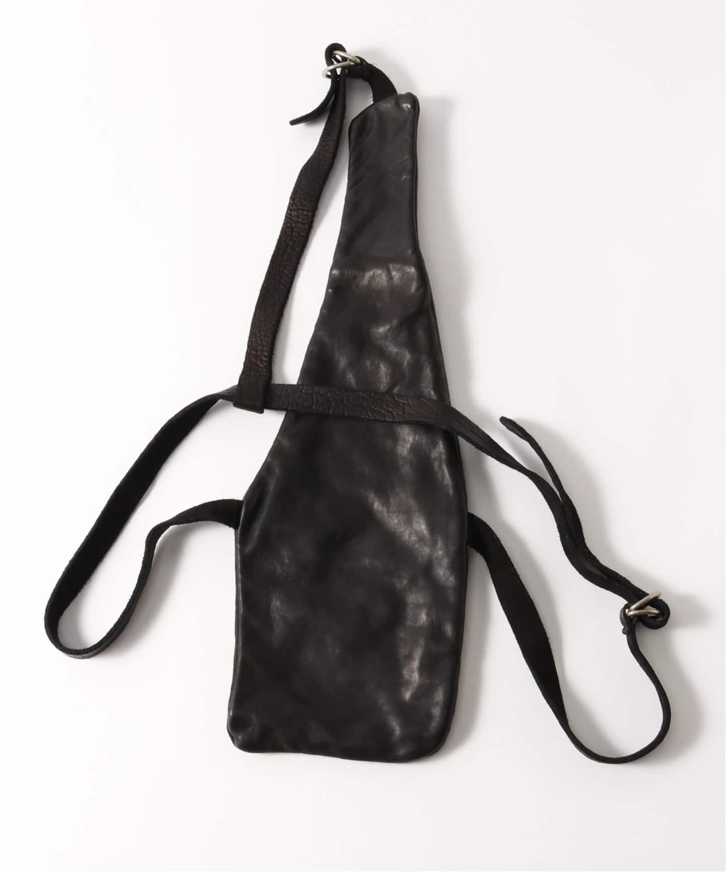 GUIDI 黒 レザー ショルダーバッグ　Q10 GUIDI グイディ Q100 soft horse full grain SMALL LEATHER BELT