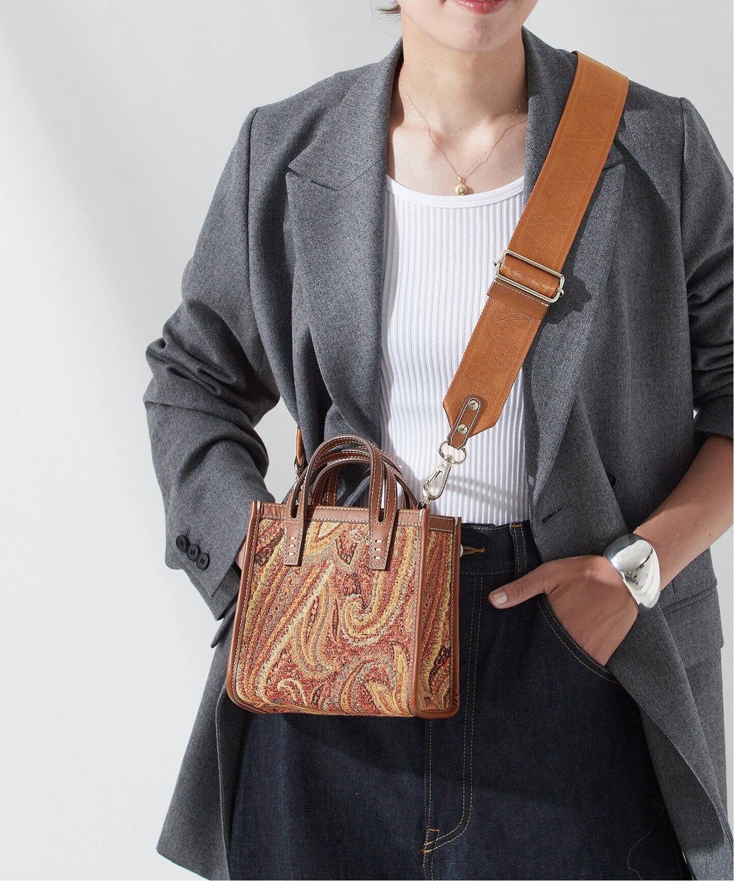 A VACATION/ア ヴァケーション】TINY ORANGE PAISLEY：ショルダー  