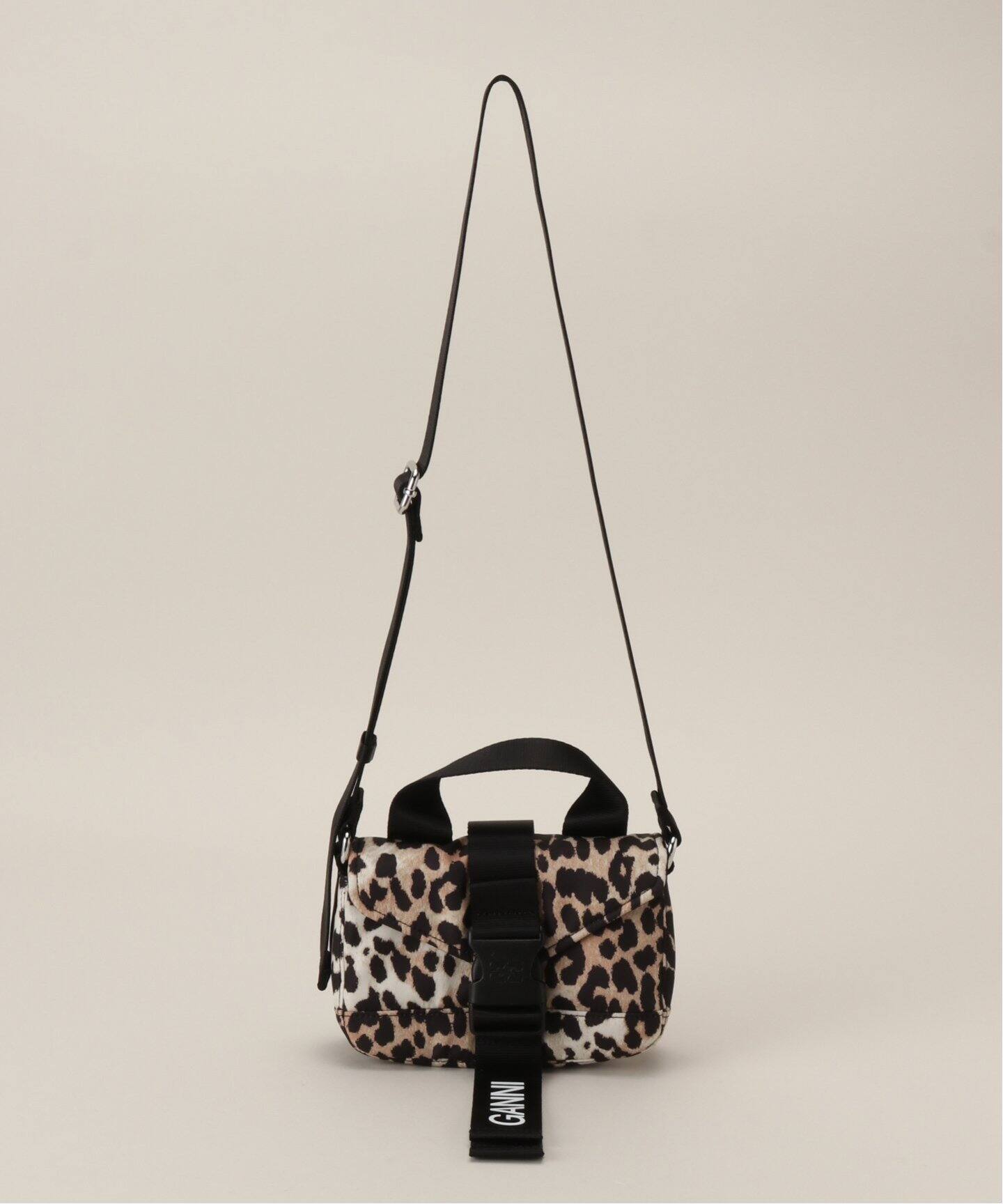 GANNI/ガニー】Recycled Tech Mini Satchel Leopard：バッグ  