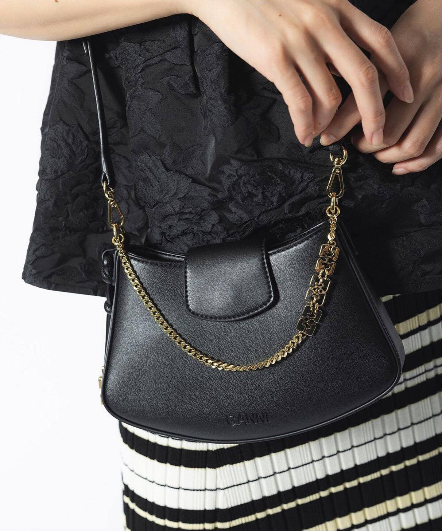 GANNI おもた ☆新品☆ガニー レザーショルダーバッグ/ グリーン 