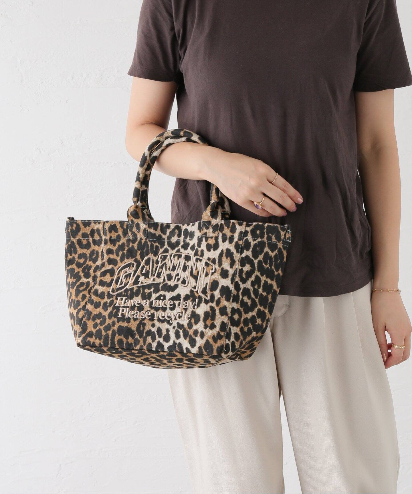 GANNI/ガニー】Small Easy Shopper Print：ショルダーバッグ 