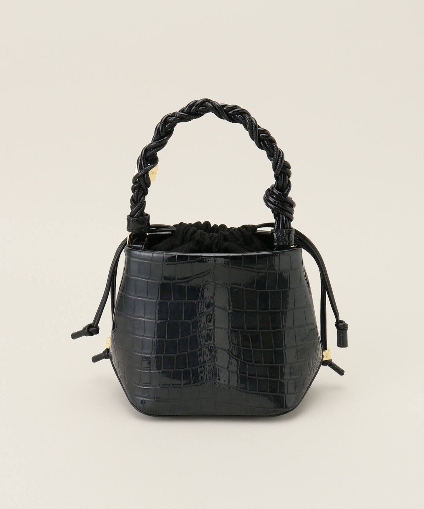GANNI/ガニー】Bou Bucket Bag Patent Croco：バッグ（ハンドバッグ 