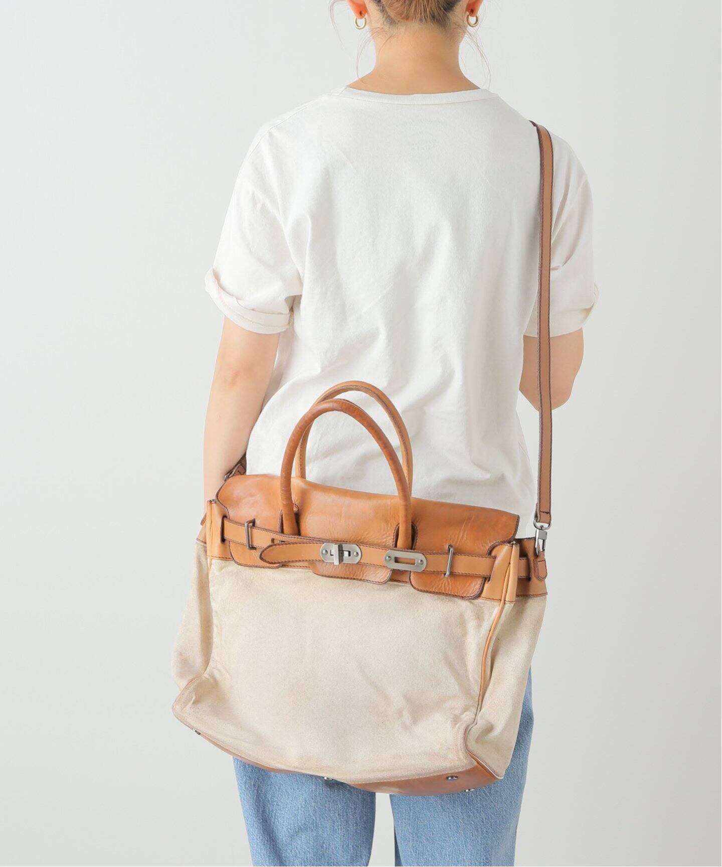 NUMERO10 】CANVAS LEATHER COMBI TOTE(L)（トートバッグ）｜journal 