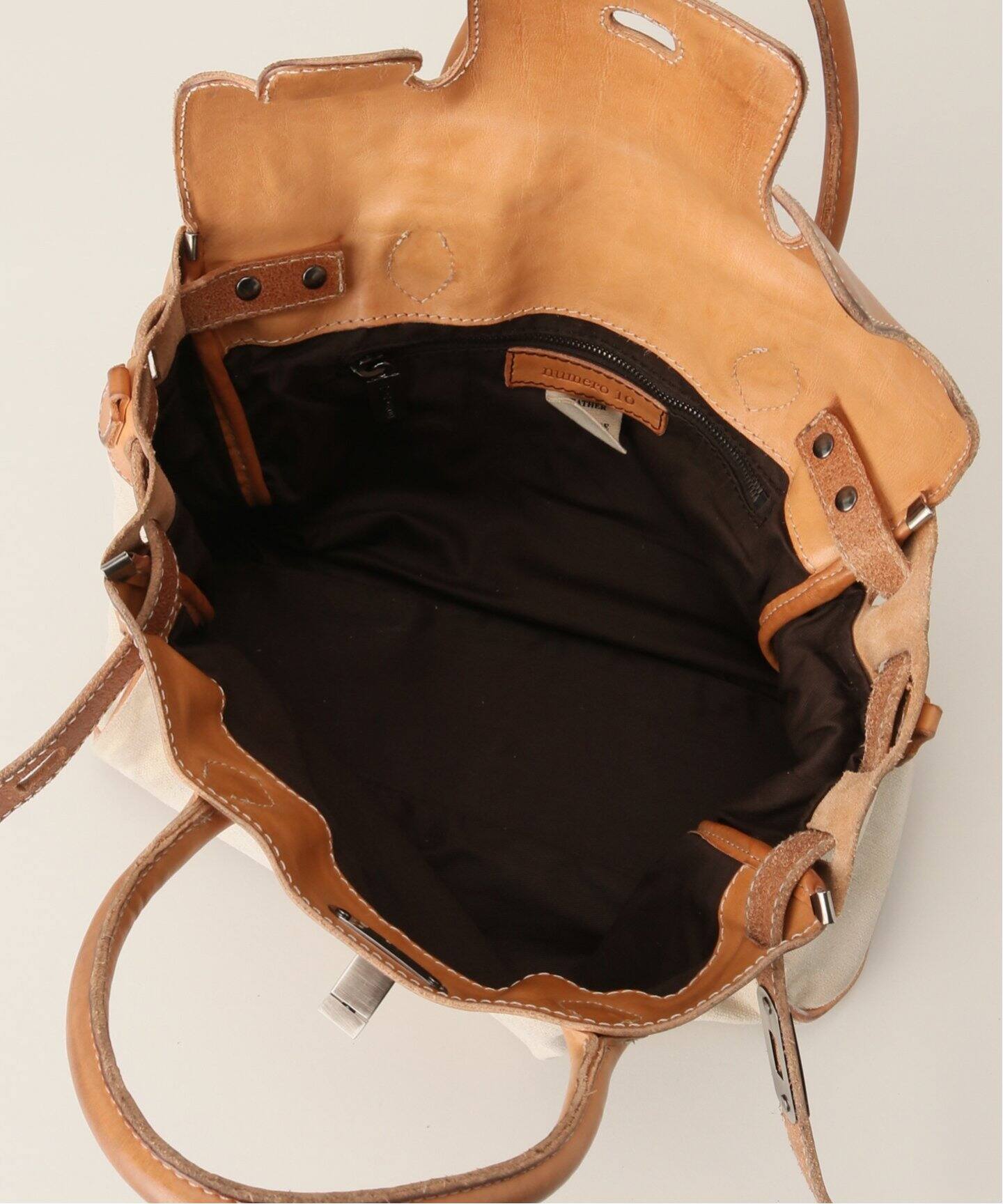 NUMERO10】CANVAS LEATHER COMBI TOTE(M)（トートバッグ）｜journal 