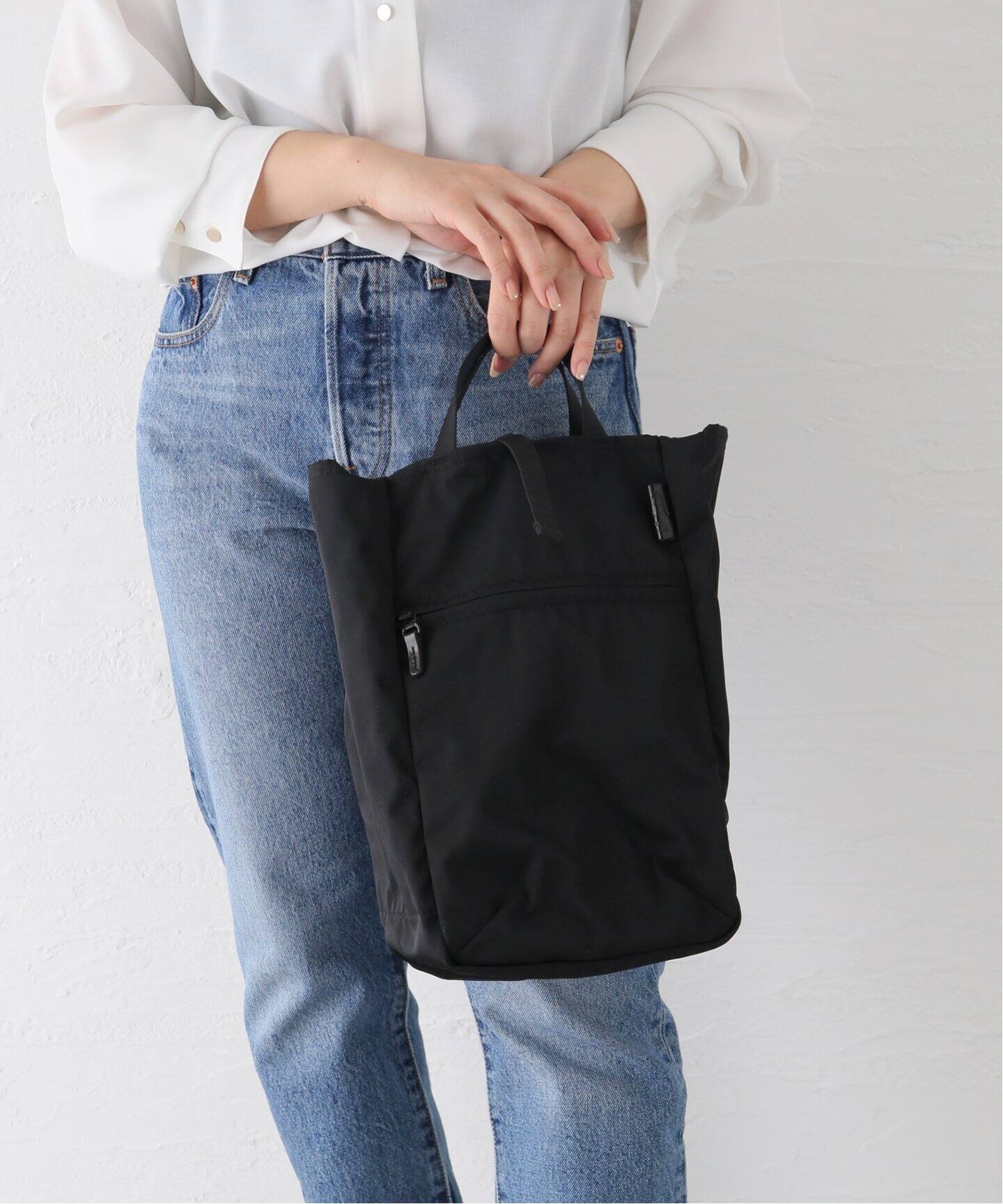 amiacalva /アミアカルヴァ】 GABARDINE ZIPPY TOTE (M)（トートバッグ 