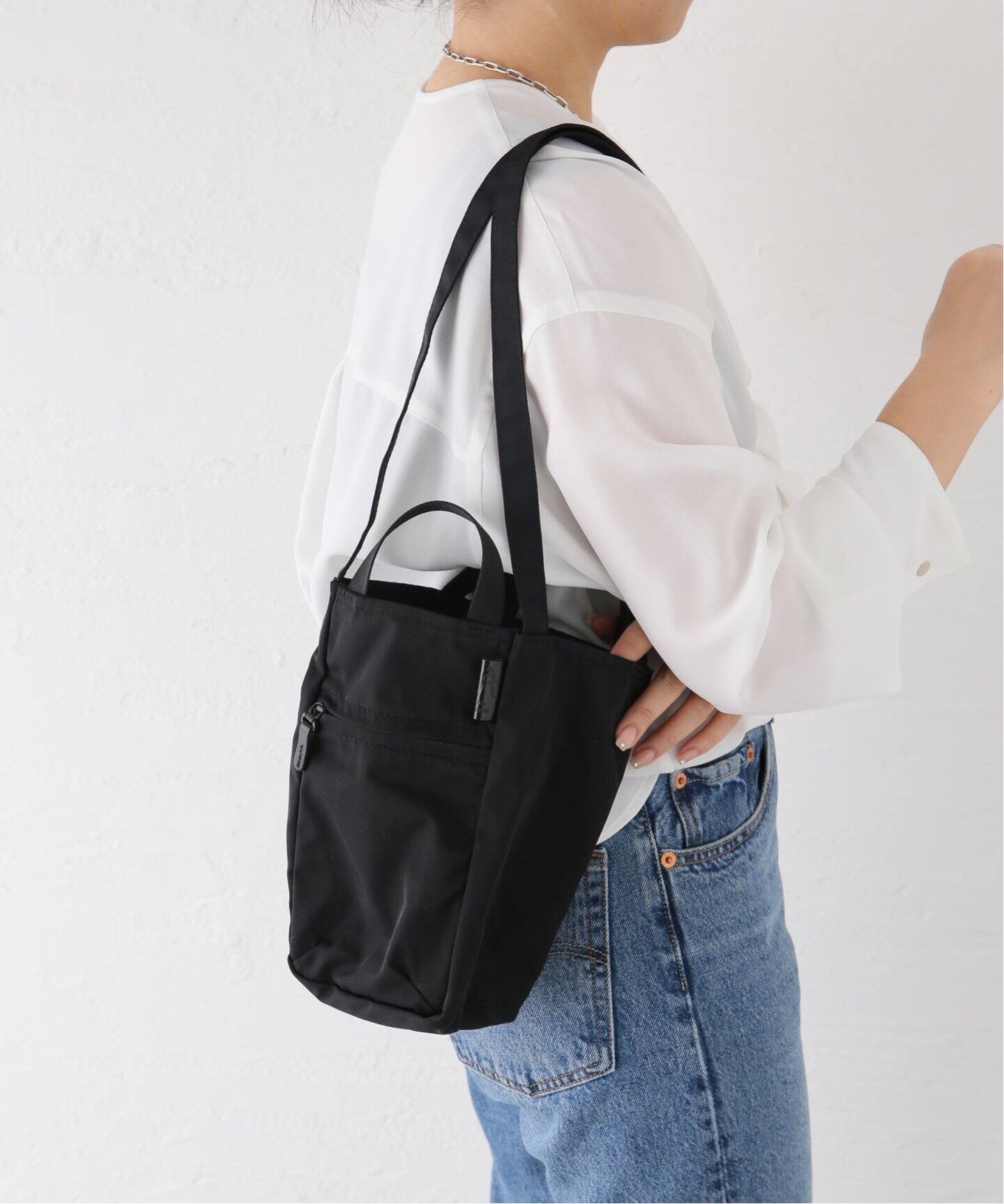 amiacalva /アミアカルヴァ】 GABARDINE ZIPPY TOTE (S)（トートバッグ 