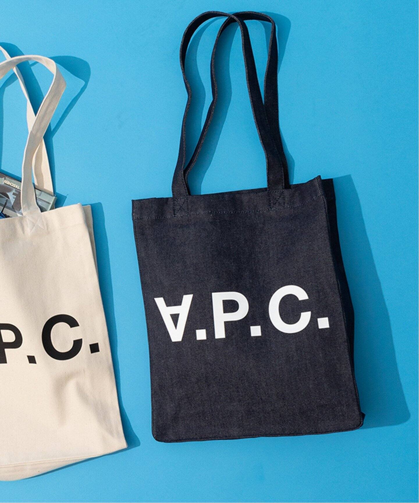 apc アーペーセー トートバッグ キャンバス レザー 無傷 ネイビー