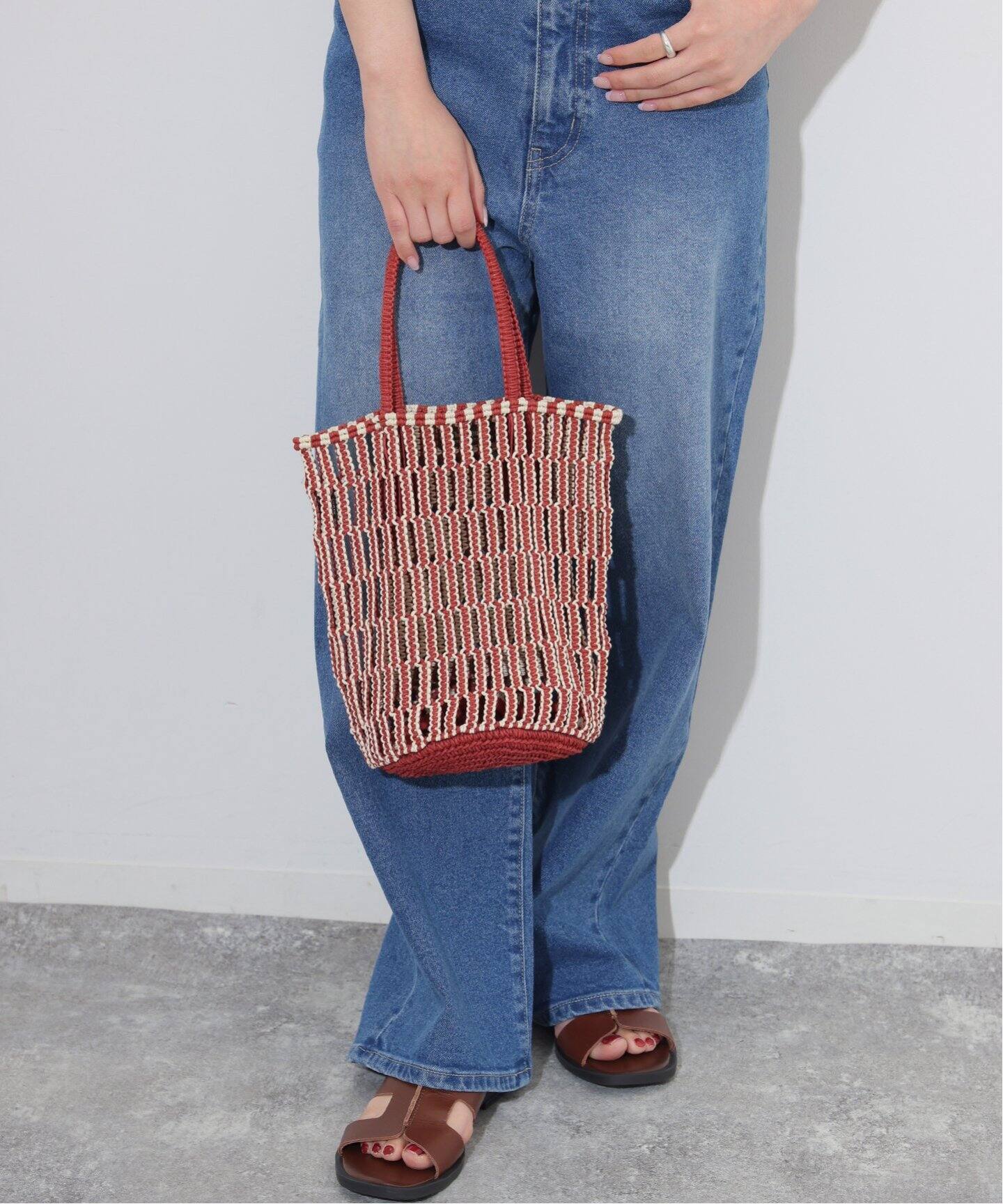 BAGMATI/バグマティ】WAX CORD BAG：カゴバッグ（かごバッグ 
