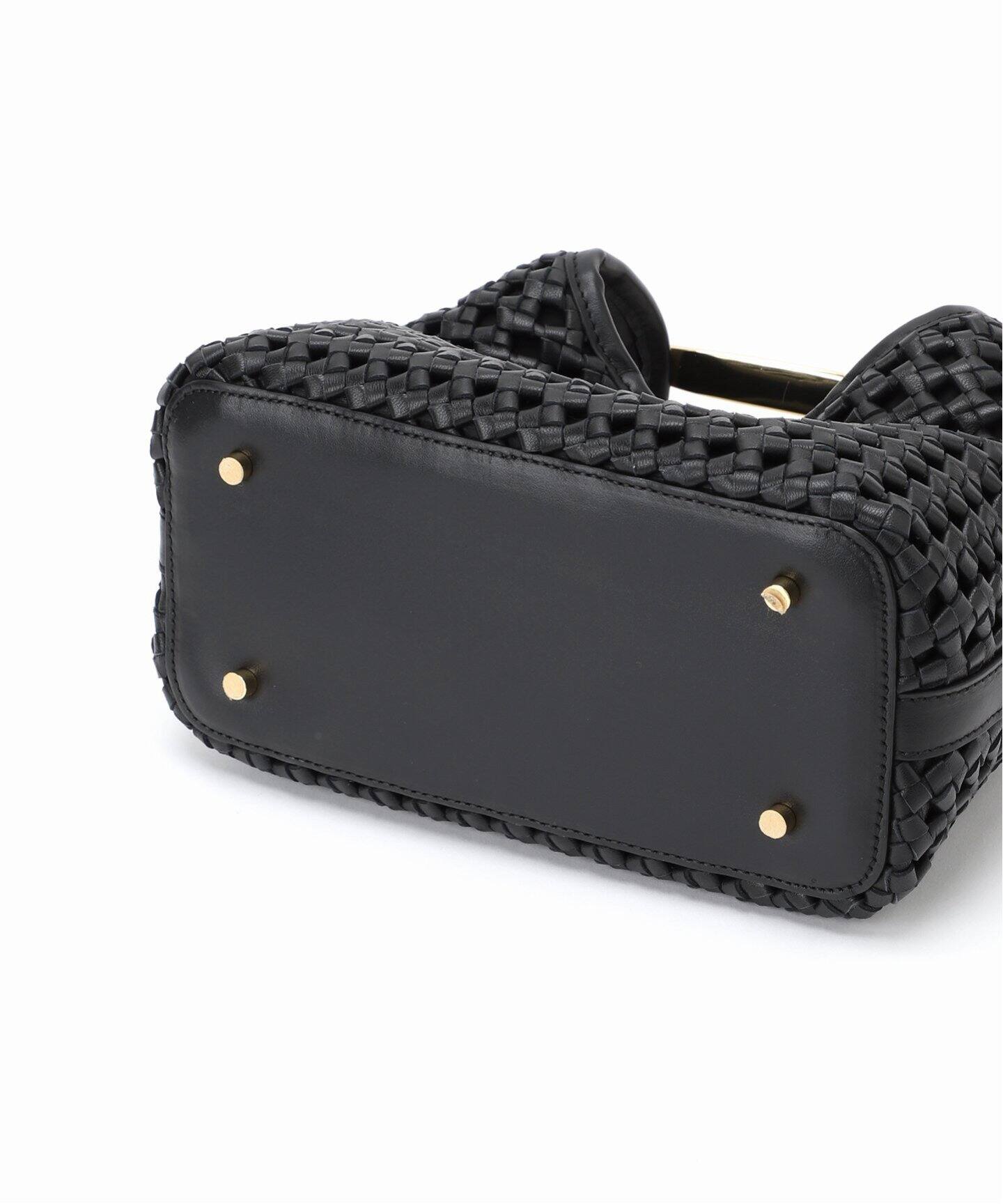 ELLEME/エレメ】 Woven Leather バッグ（BLACK）（ショルダーバッグ 