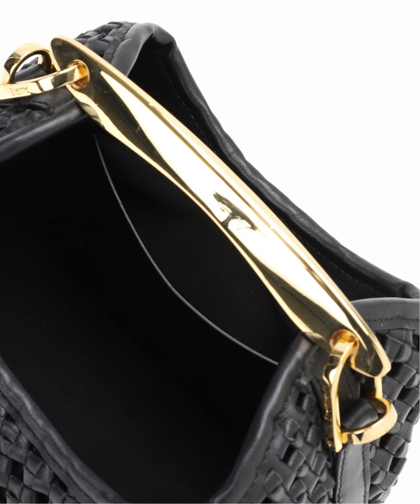ELLEME/エレメ】 Woven Leather バッグ（BLACK）（ショルダーバッグ 