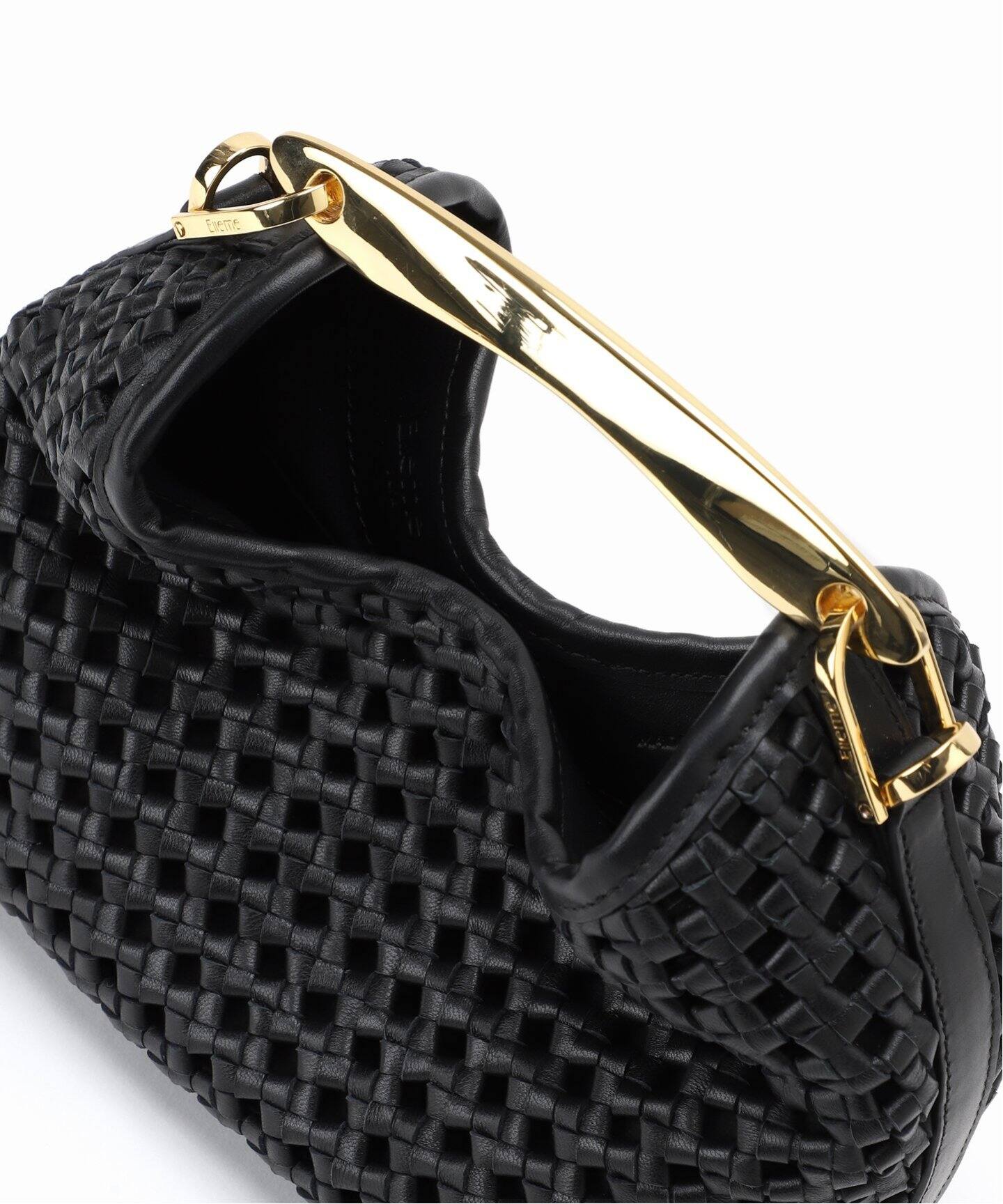 ELLEME/エレメ】 Woven Leather バッグ（BLACK）（ショルダーバッグ 