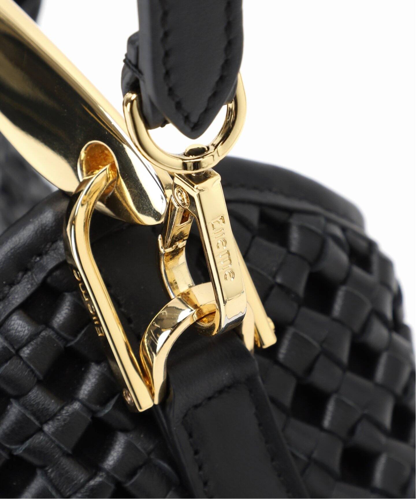 ELLEME/エレメ】 Woven Leather バッグ（BLACK）（ショルダーバッグ 