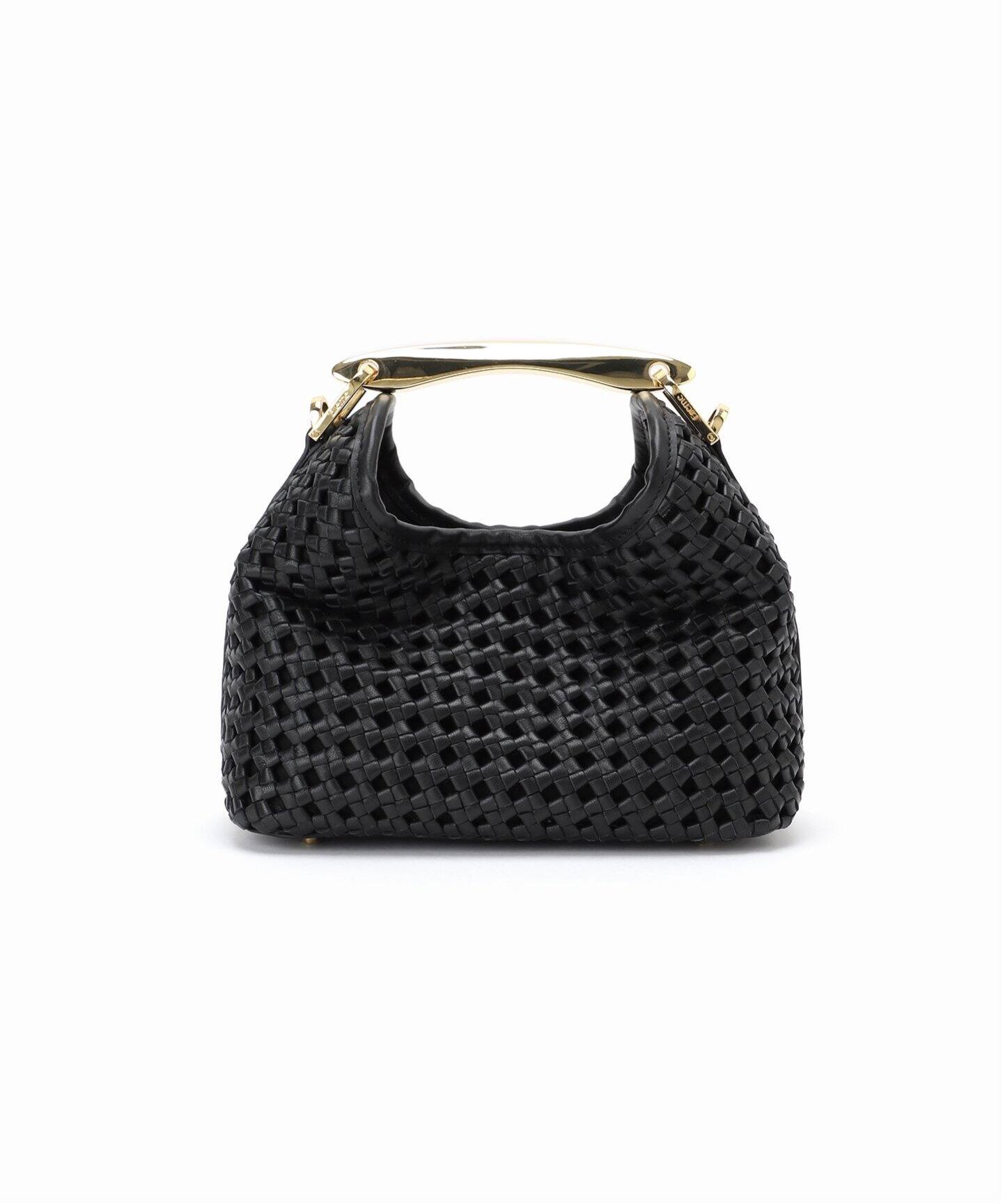 ELLEME/エレメ】 Woven Leather バッグ（BLACK）（ショルダーバッグ 