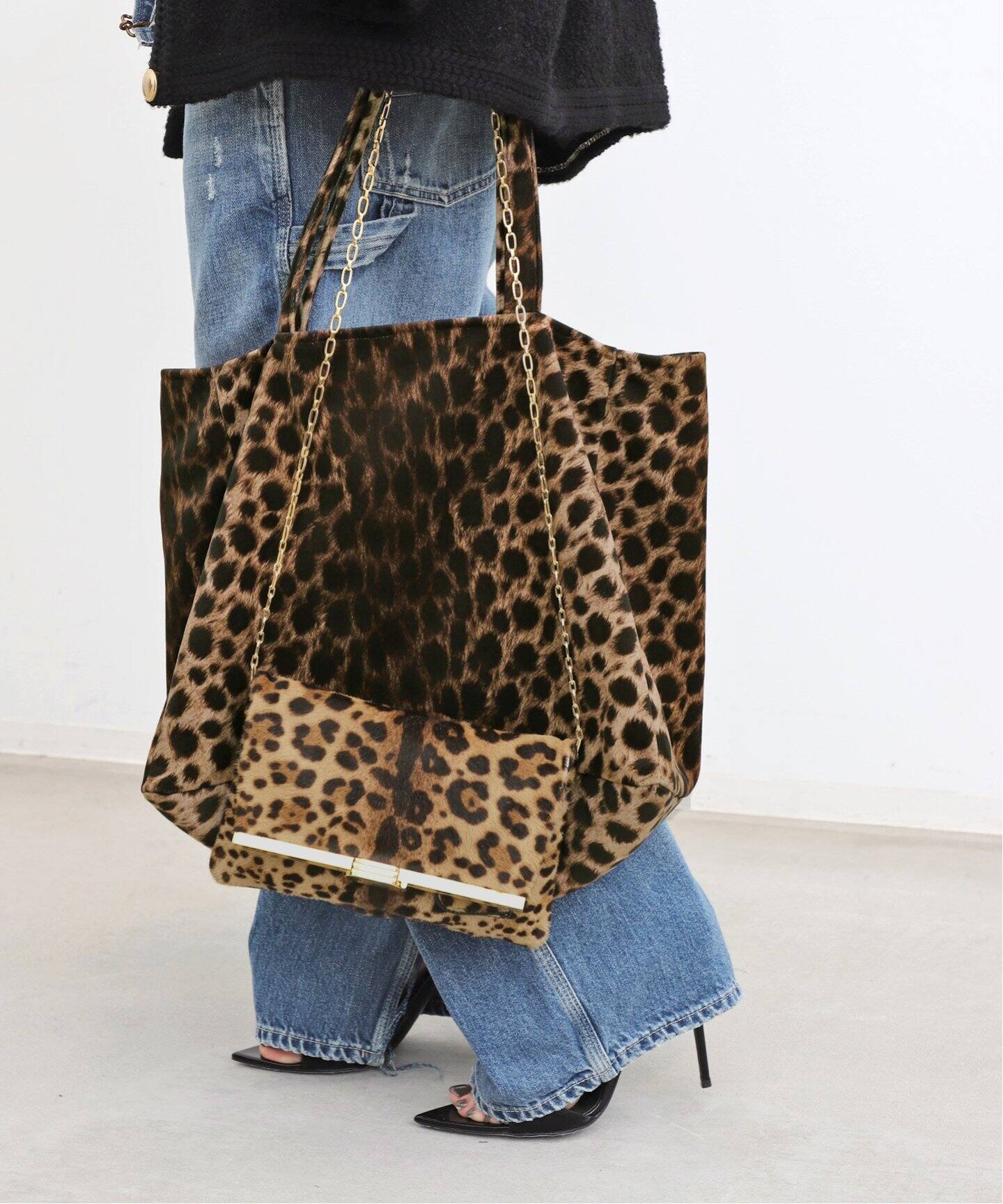 BAZAR ATELIER SABLON/バザール アトリエ サブロン】LEOPARD TOTE BAG  